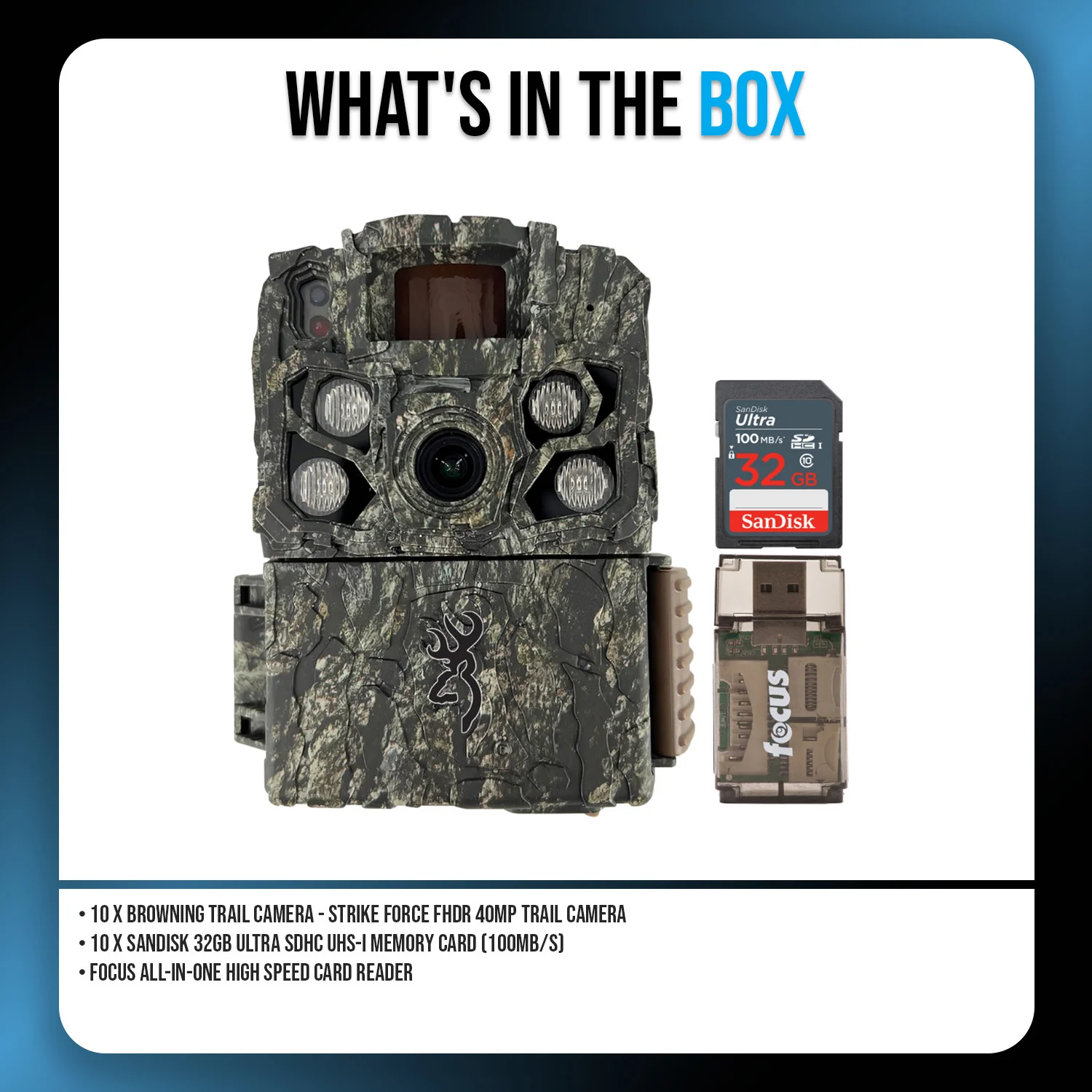 Browning Strike Force FHDR Trail Camera - 40MP Hunting Camera (10-Pack) Bundle - Image 7