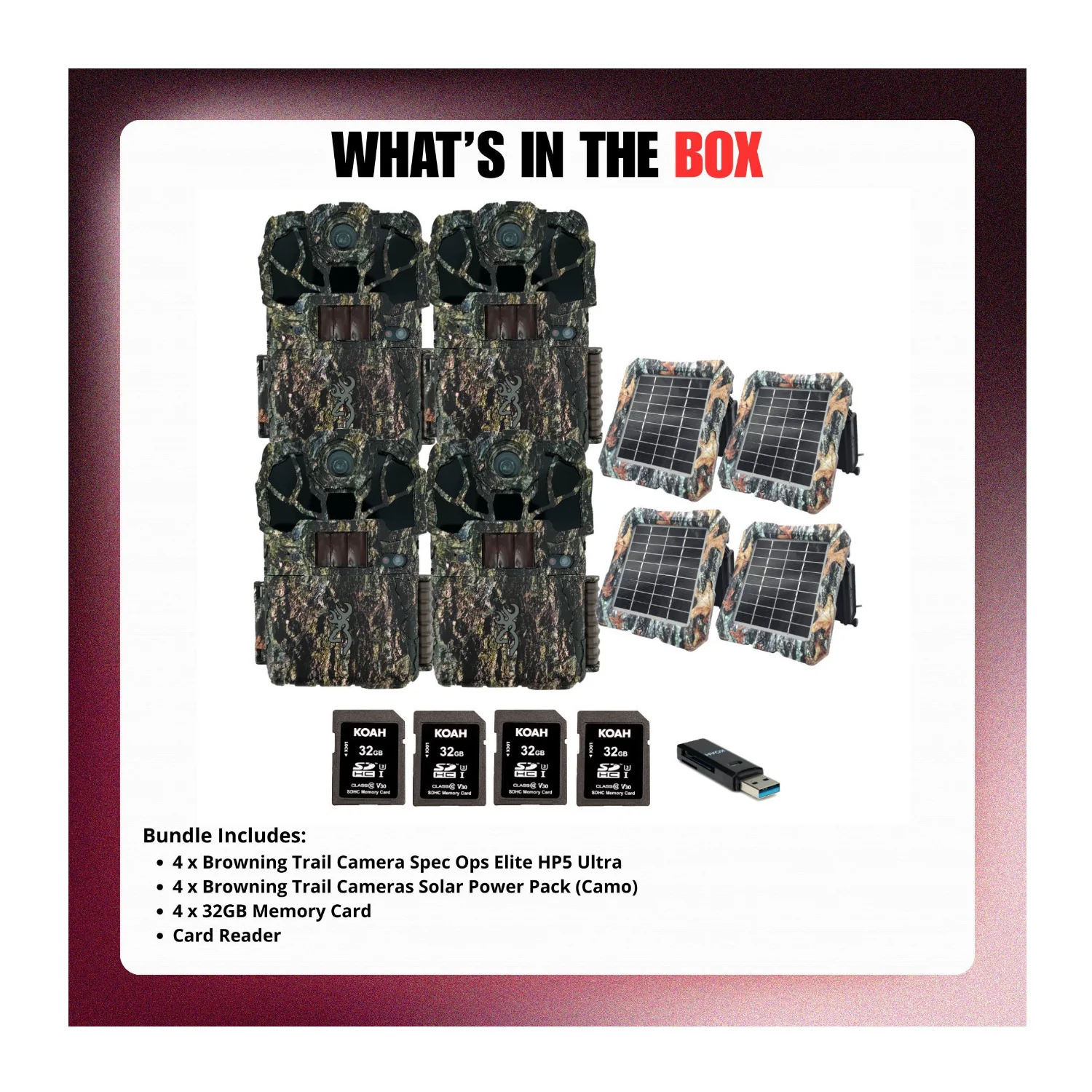 Browning Trail Camera Spec Ops Elite HP5 Ultra (4-Pack) Bundle with Accessories - Image 9