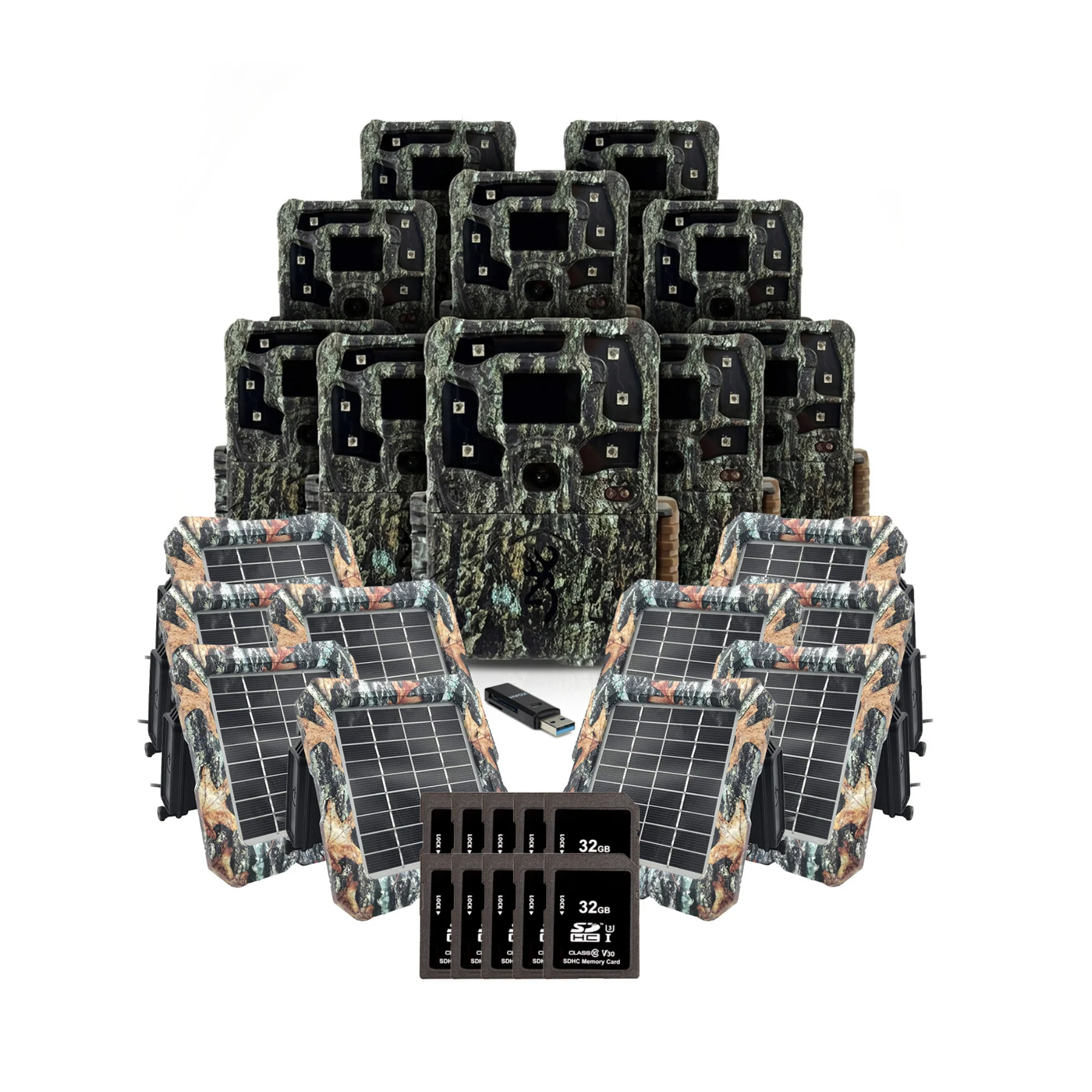 Browning Trail Cameras Strike Force Pro X Trail Camera Bundle (10-Pack, Camo)