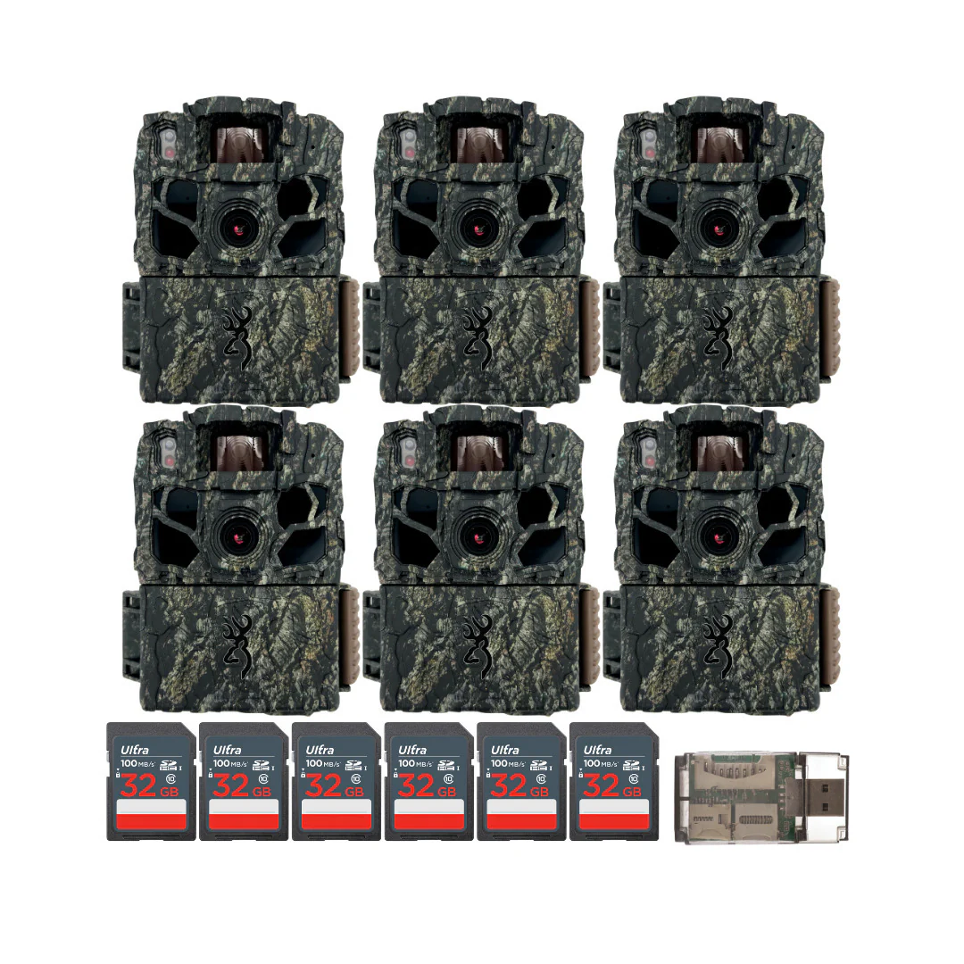 Browning Trail Cameras Dark Ops FHDR 26MP Night Vision Camera (6-Pack) with 6 x Memory Card Bundle