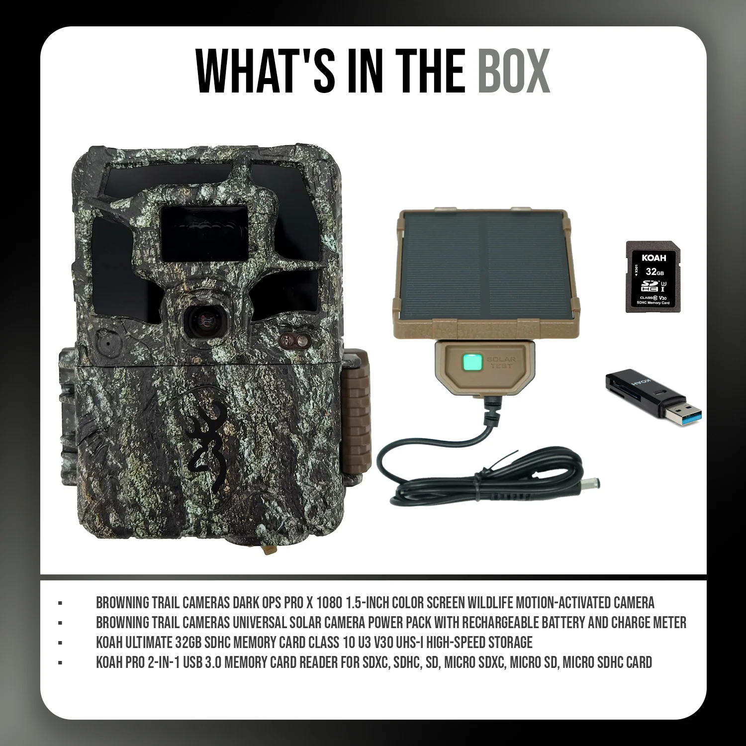Browning Dark Ops Pro X 1080 Trail Motion-Activated Camera & Accessories Bundle - Image 8