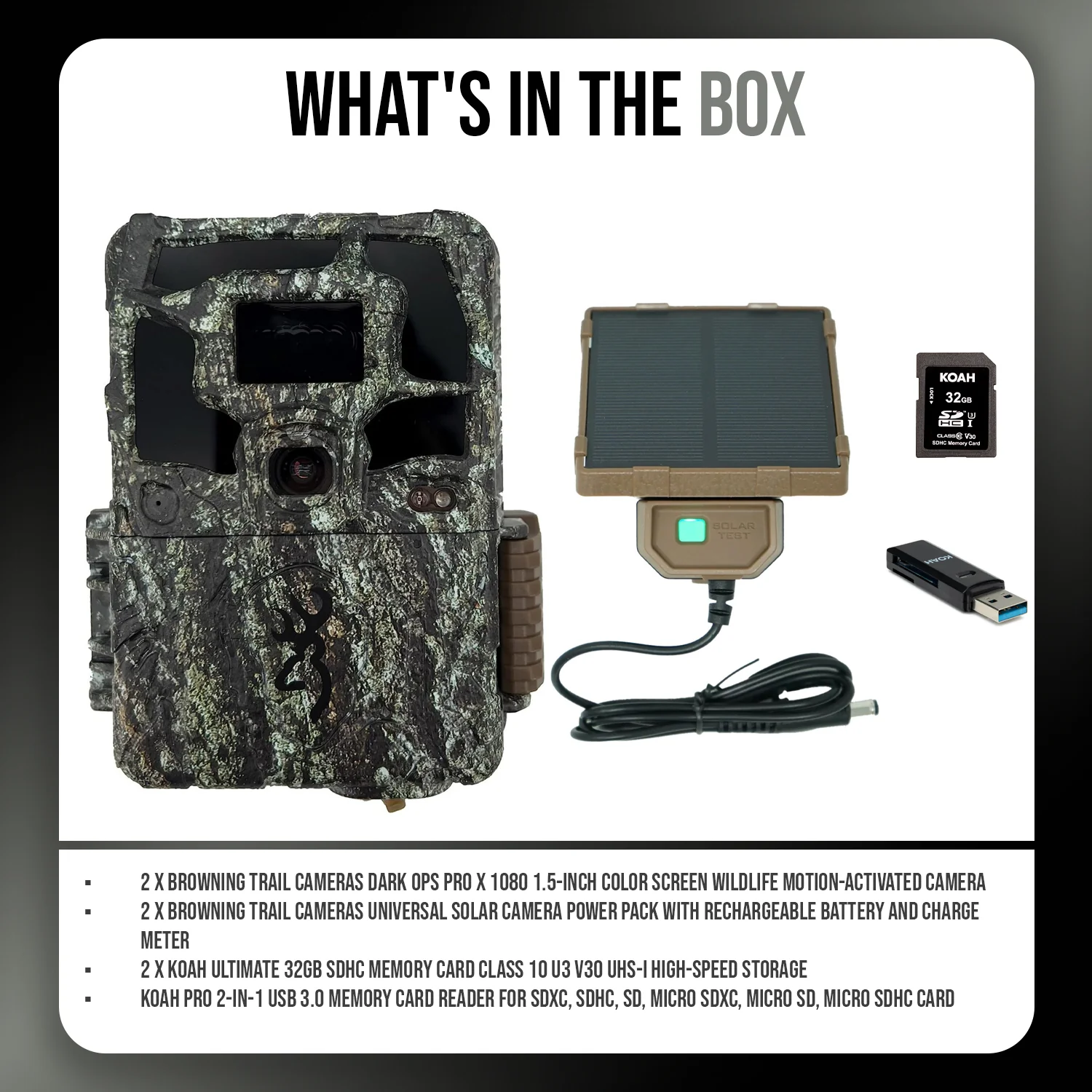 Browning Dark Ops Pro X 1080 Trail Camera (2-Pack) with Accessories Bundle - Image 8