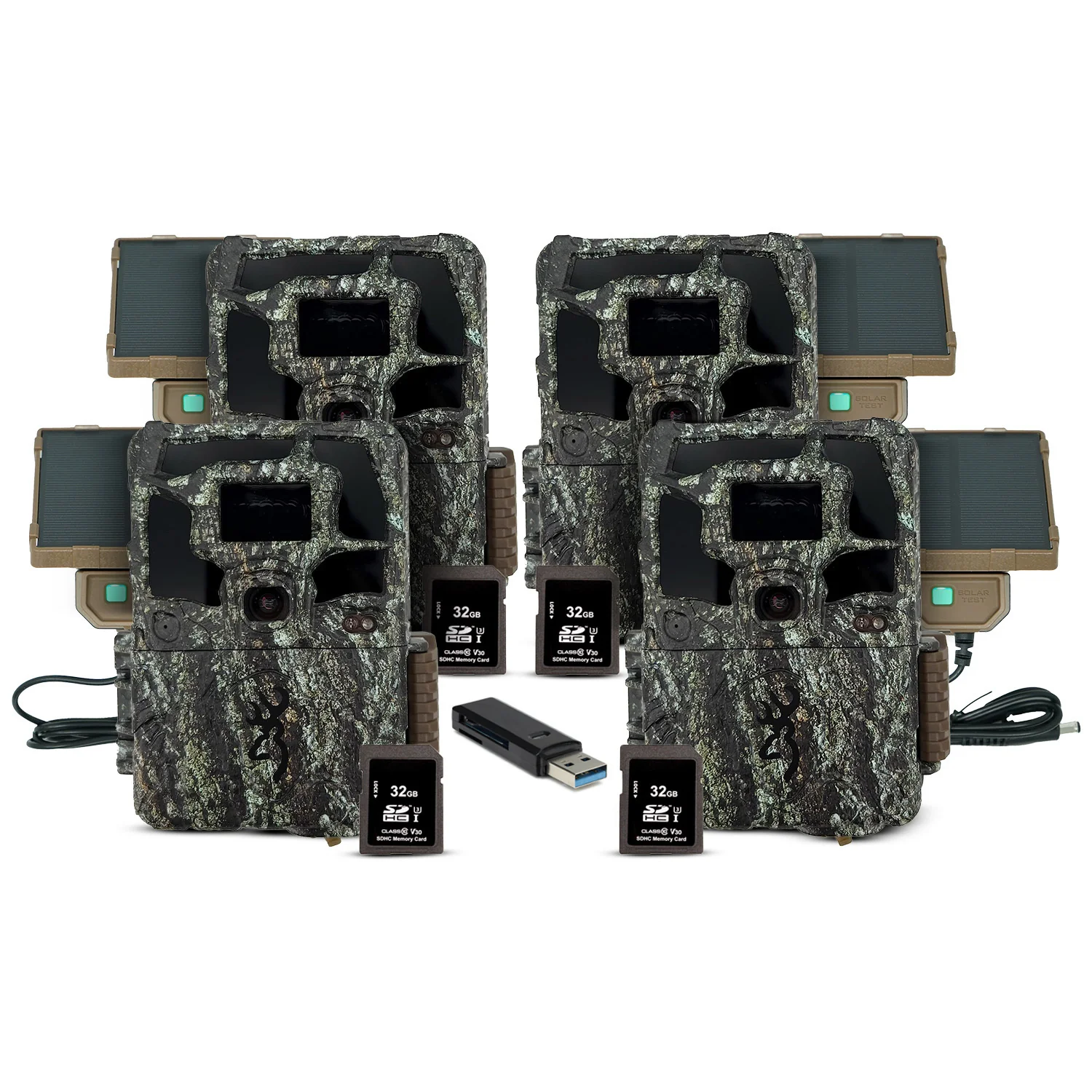 Browning Dark Ops Pro X 1080 Trail Camera (4-Pack) with Accessories Bundle