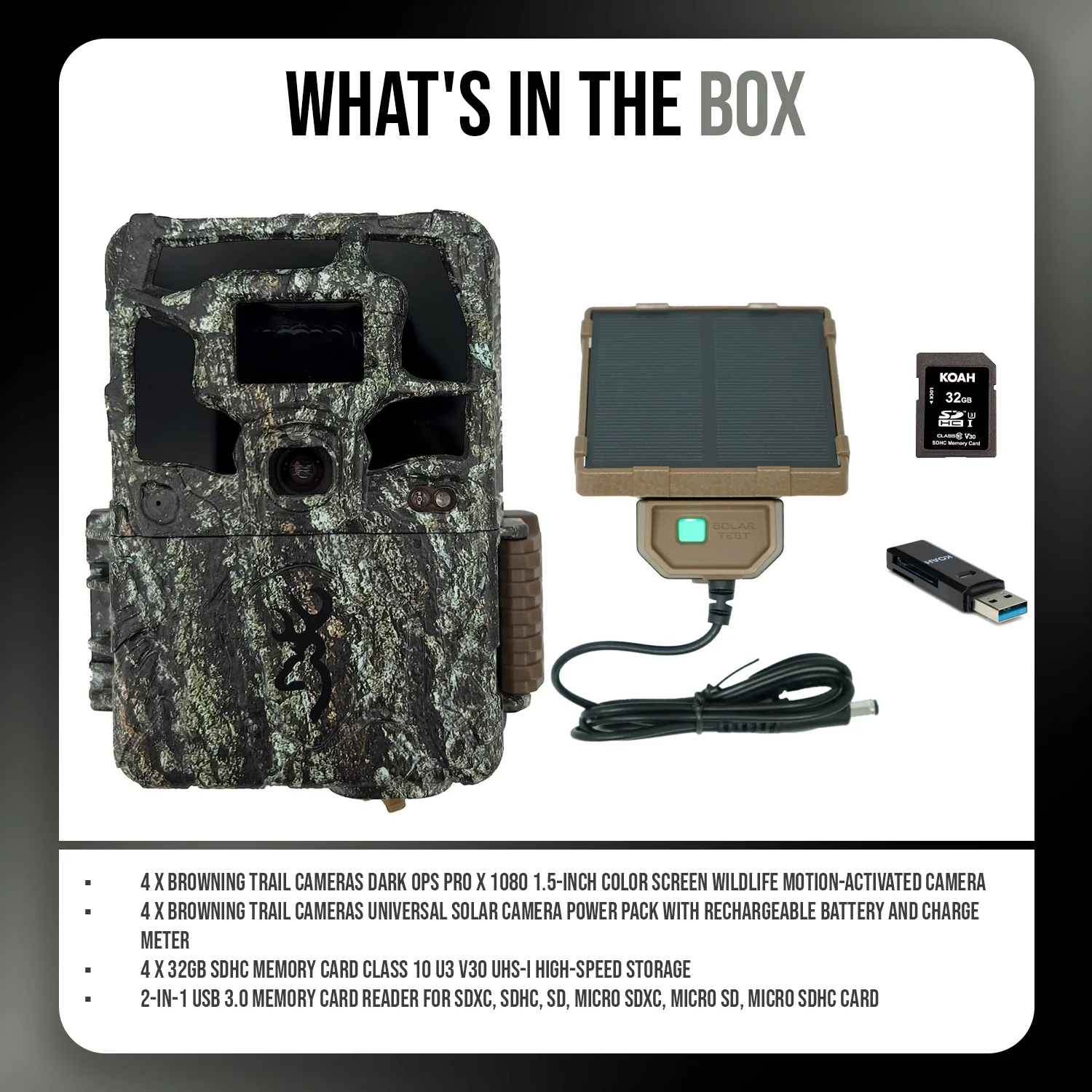 Browning Dark Ops Pro X 1080 Trail Camera (4-Pack) with Accessories Bundle - Image 8