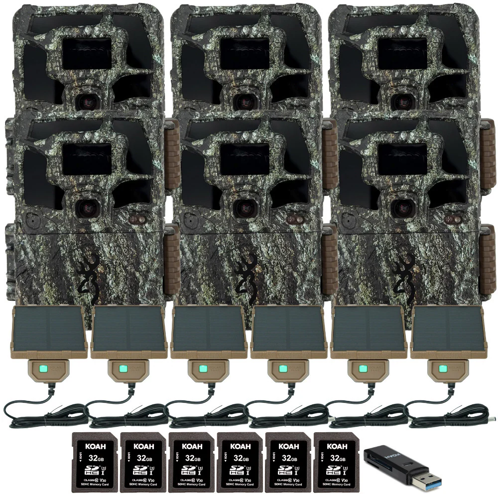Browning Dark Ops Pro X 1080 Trail Camera (6-Pack) with Accessories Bundle