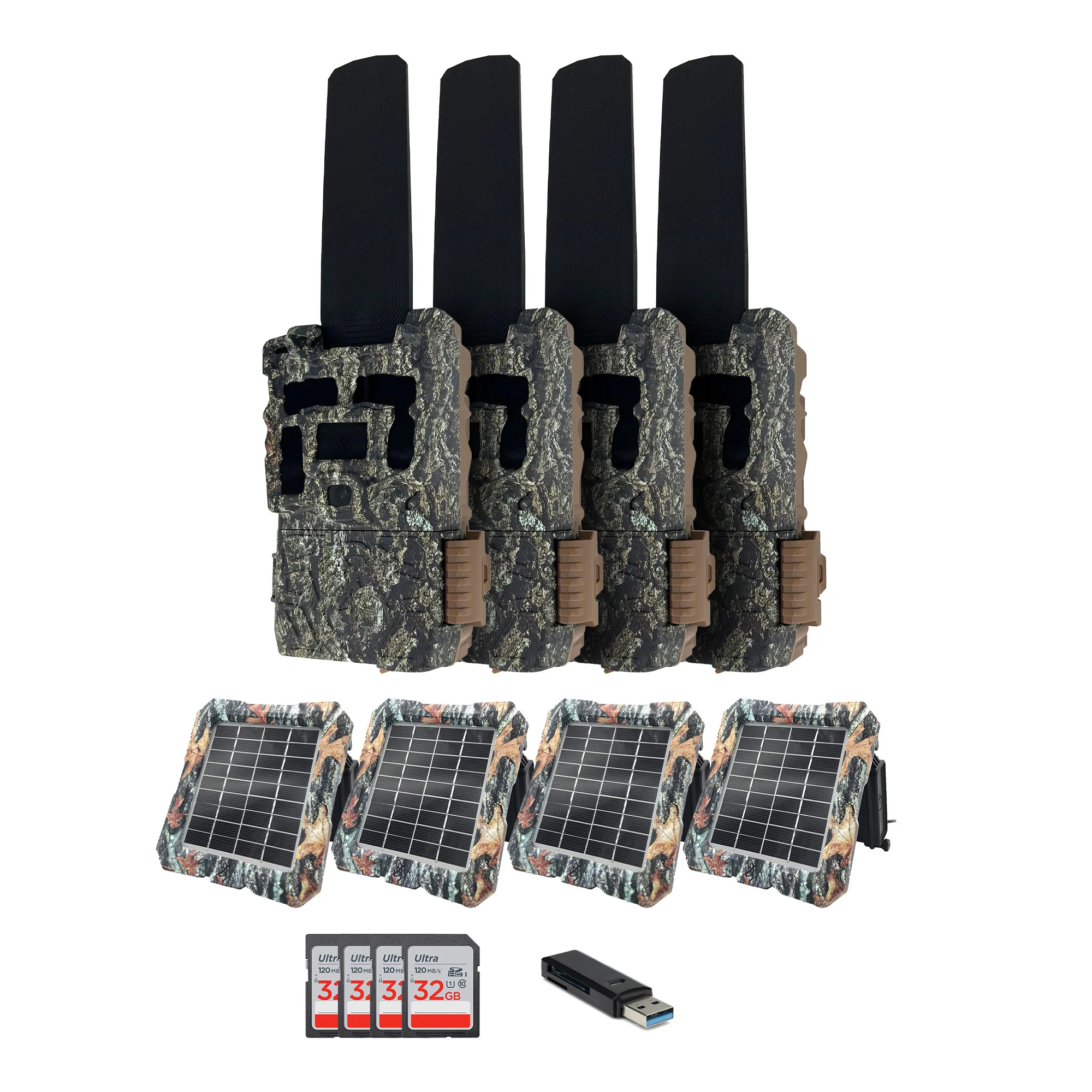 Browning Defender Wireless Pro Scout Max Trail Camera (4 Pack) with Accessories