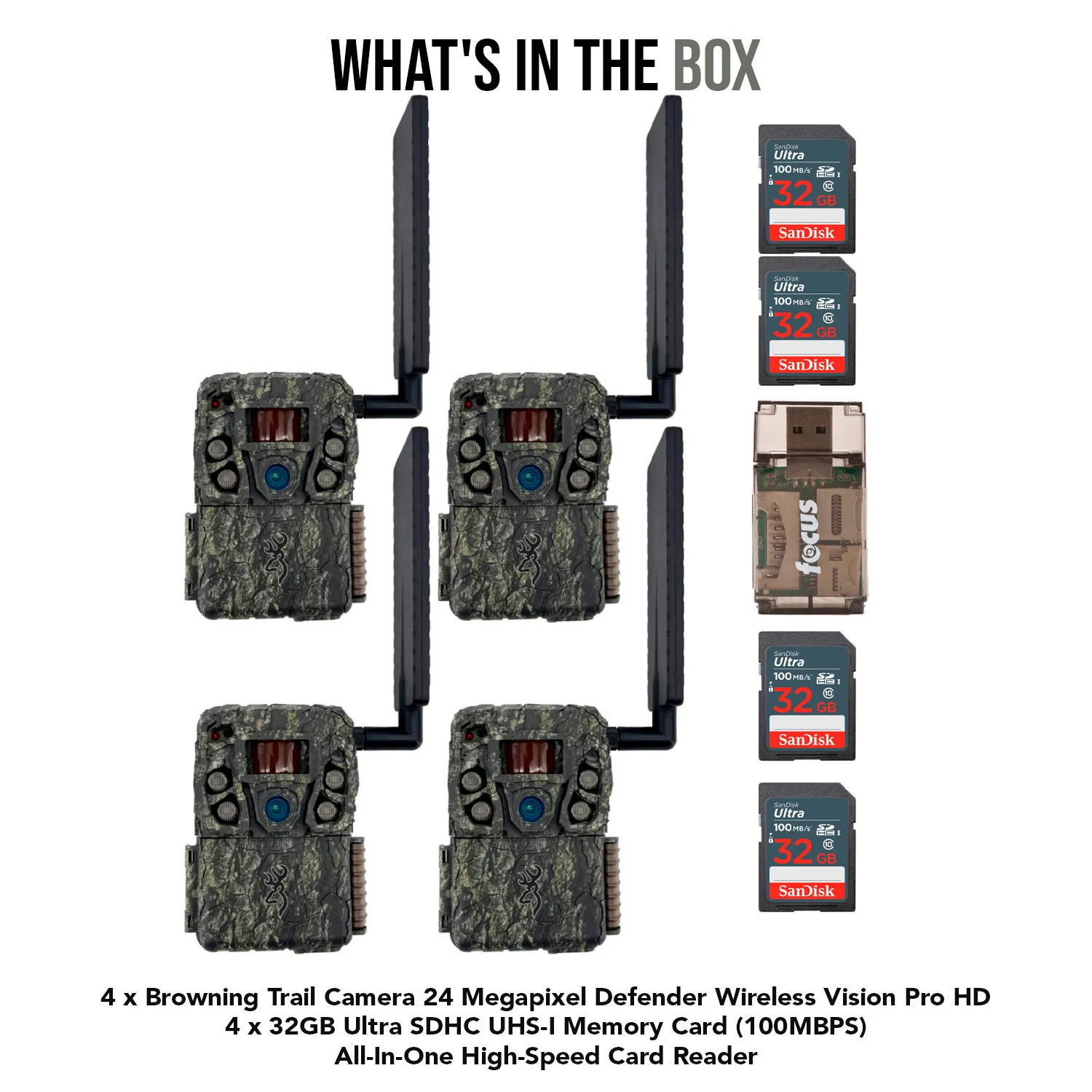 Browning Trail Camera 24MP Defender Wireless Vision Pro HD (4-Pack) with 4x Memory Card Bundle - Image 7
