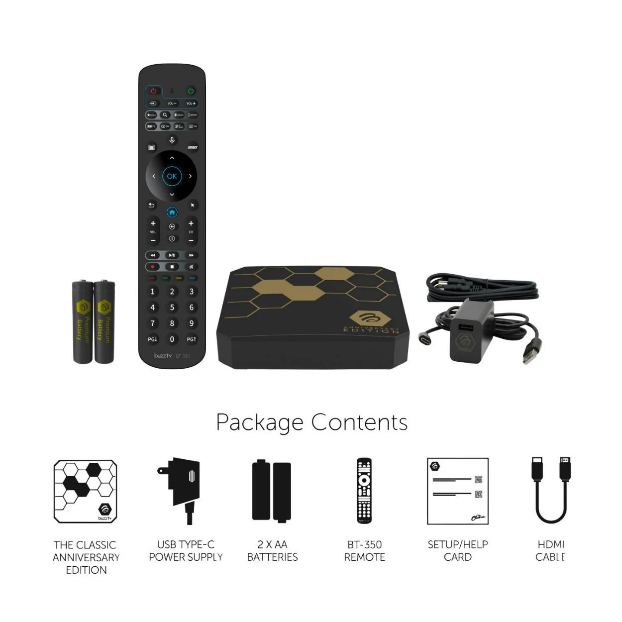 BuzzTV Classic Anniversary Edition Streaming Media Player with 4GB RAM (Gloss Black and Gold) - Image 6