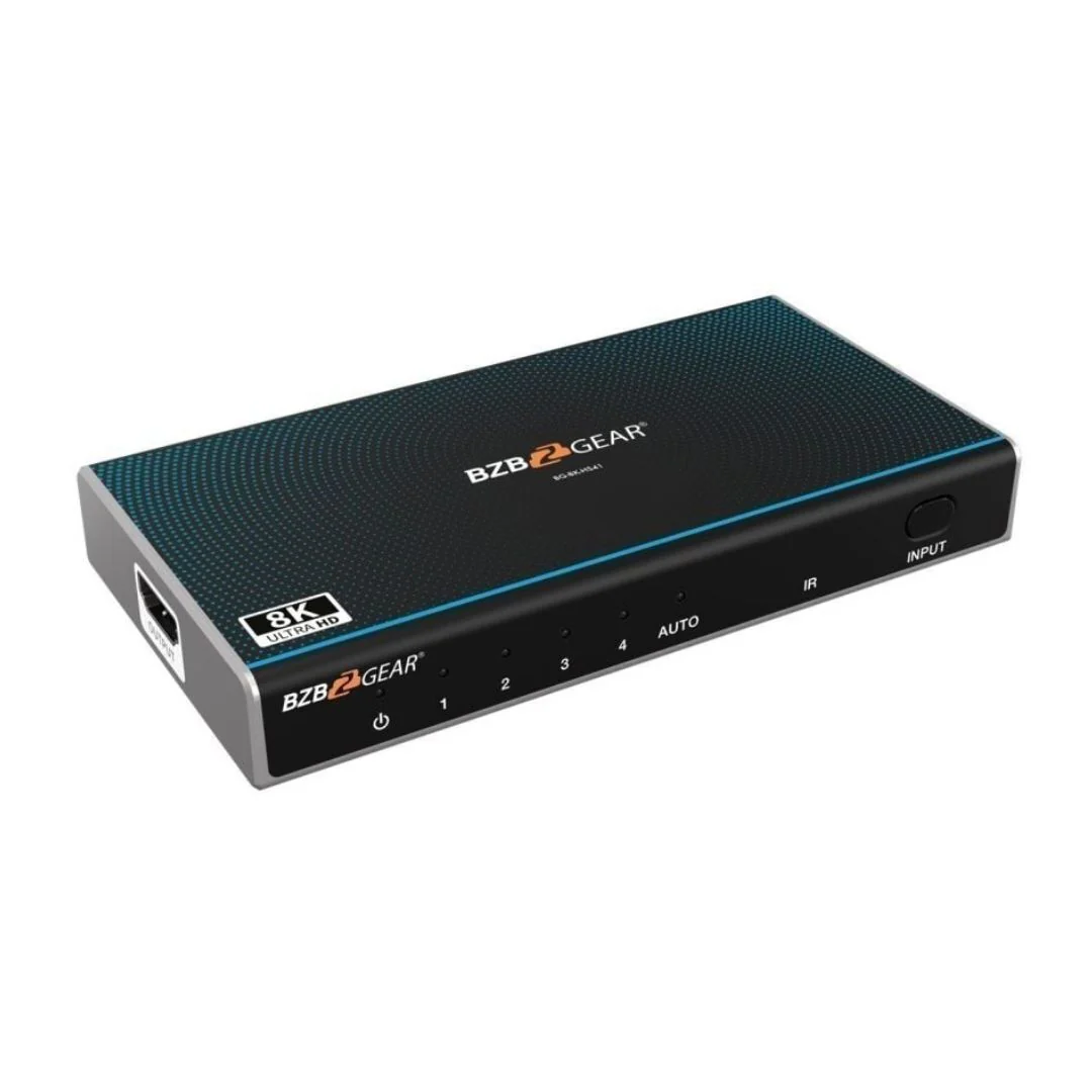 BZBGEAR 4x1 8K60 UHD Ultra-Slim HDMI 2.1 Switcher with EDID Management and Built-In Equalizer - Image 2