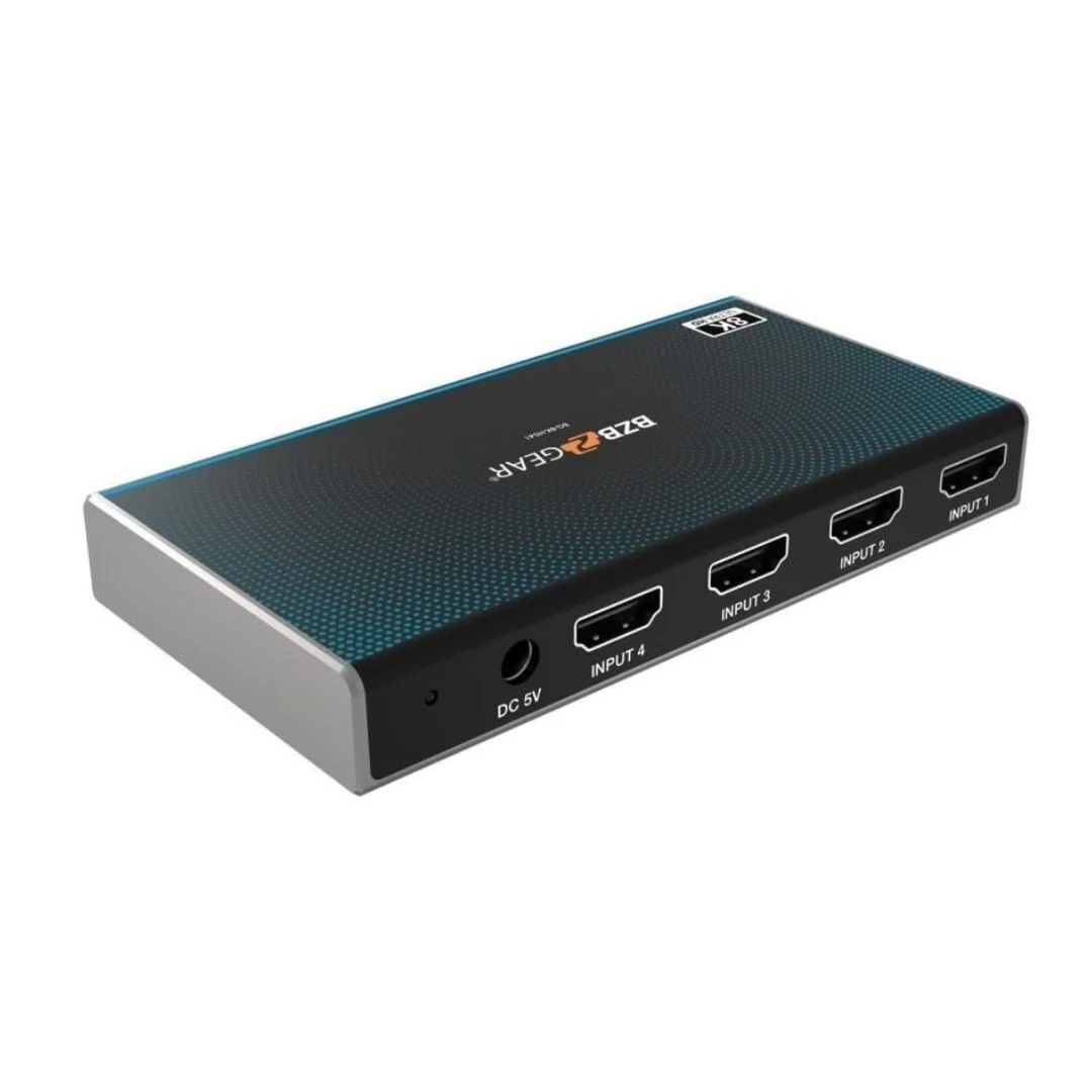 BZBGEAR 4x1 8K60 UHD Ultra-Slim HDMI 2.1 Switcher with EDID Management and Built-In Equalizer - Image 4