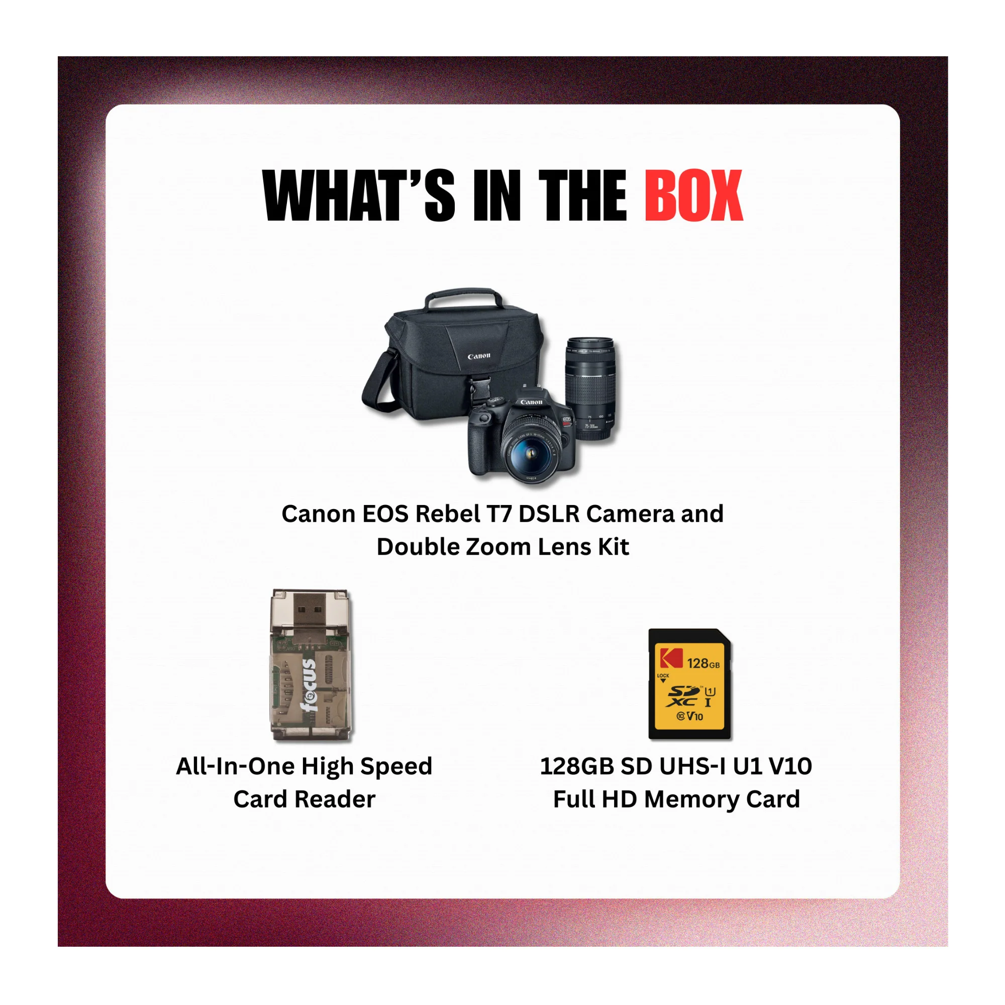 Canon EOS Rebel T7 DSLR Camera and EF 75-300mm Double Zoom Lens Kit Bundle - Image 8