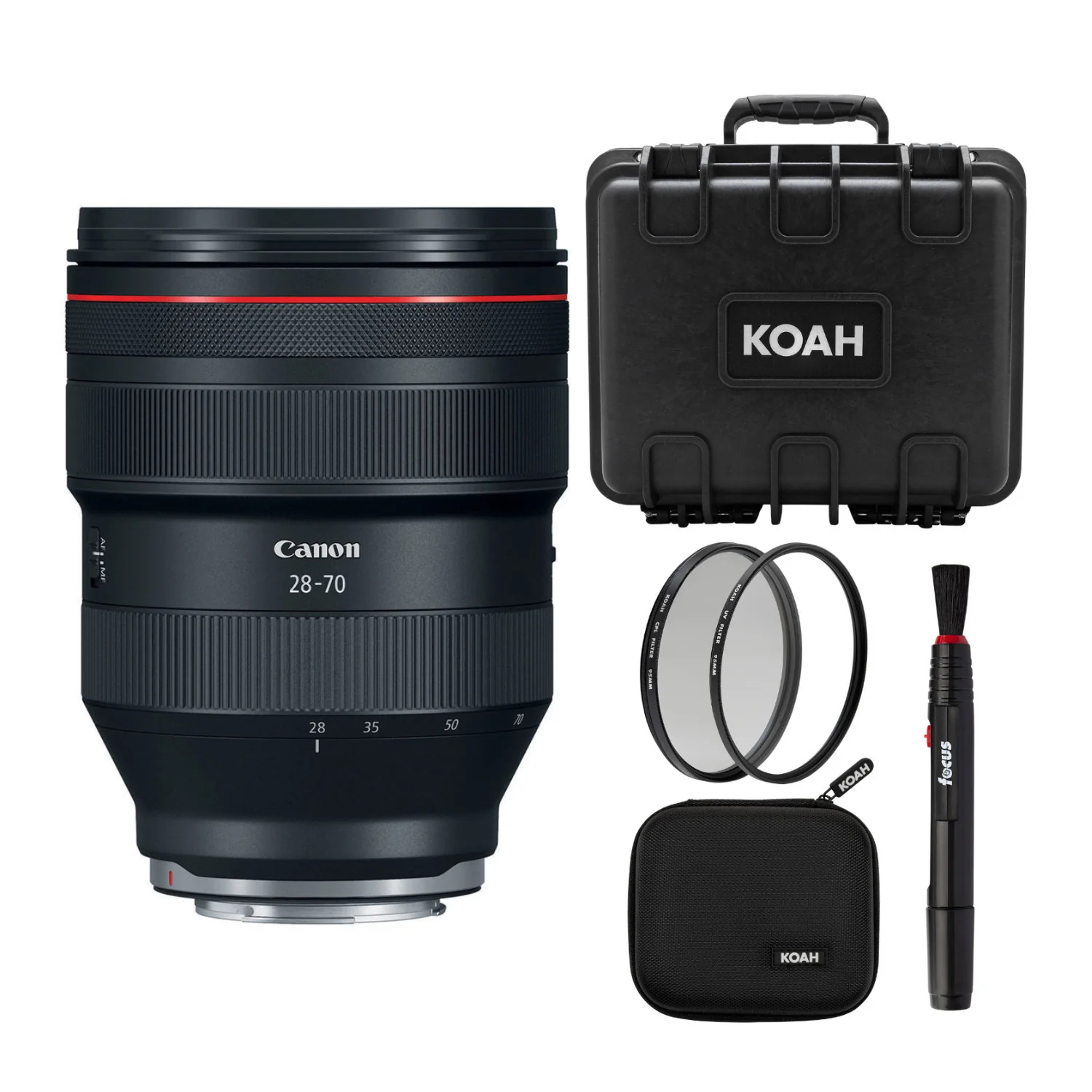 Canon RF 28-70mm f/2L USM Lens Bundle with Filters, Case and Lens Pen (5 Items)