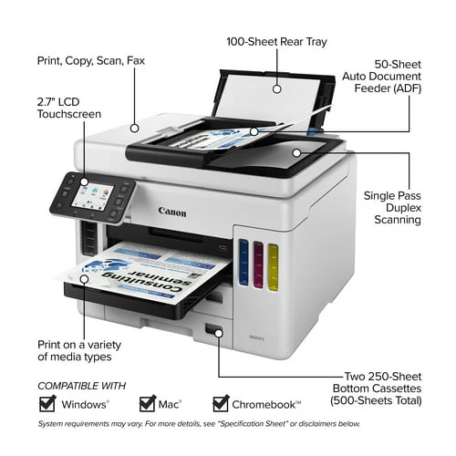 Canon Maxify GX7021 Wireless MegaTank All-In-One Color Printer - Image 7