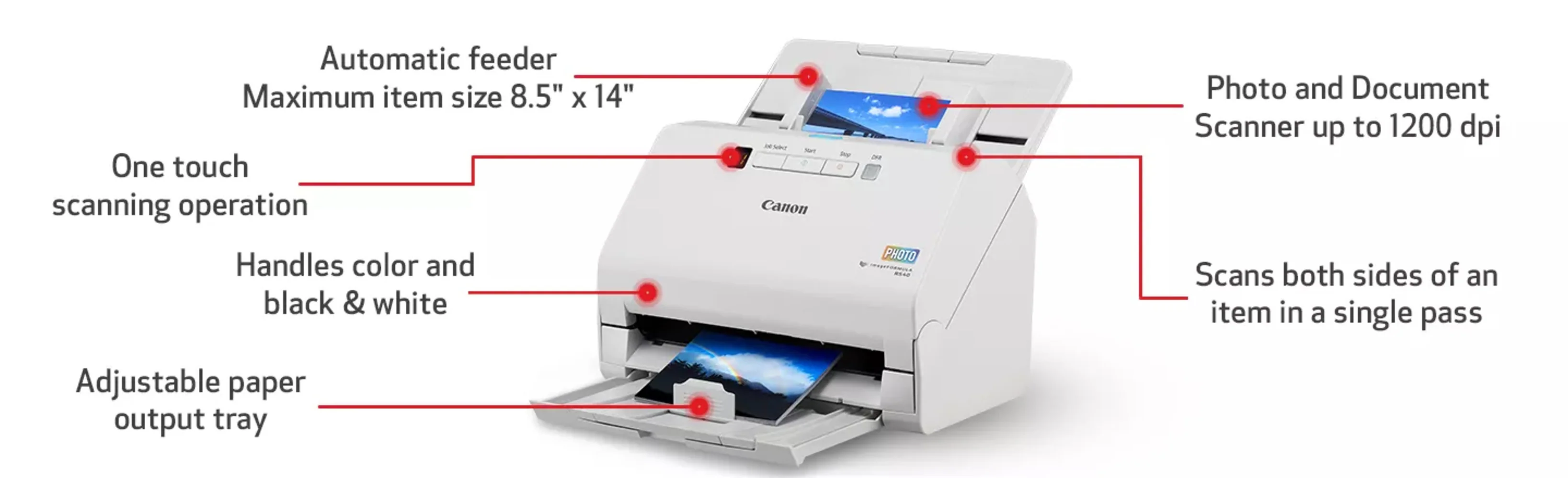 Canon ImageFORMULA RS40 Automatic Feeder 1200 Dpi Double-Feed Detection Photo and Document Scanner - Image 6