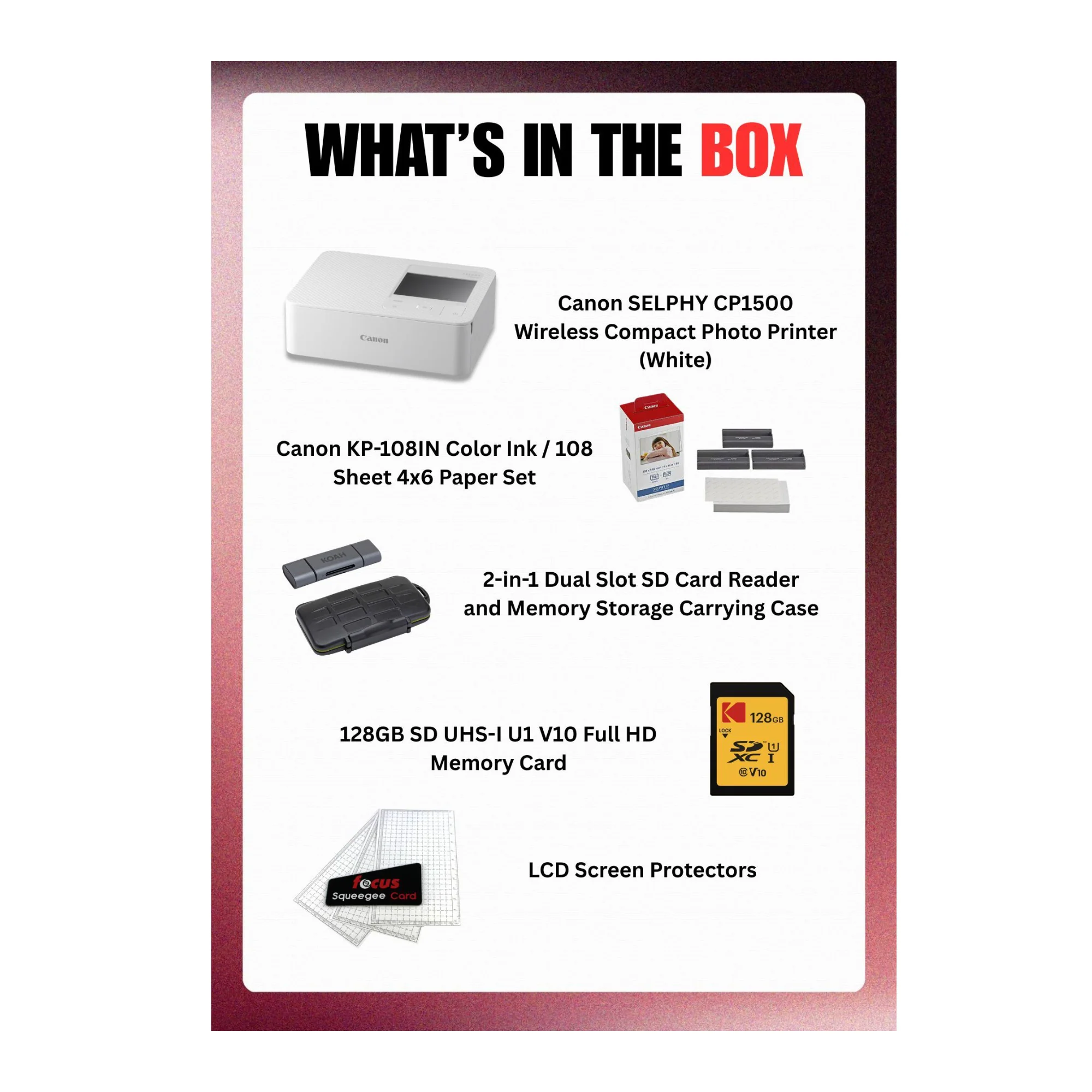 Canon Selphy CP1500 Wireless Photo Printer (White) with Accessories Bundle - Image 10