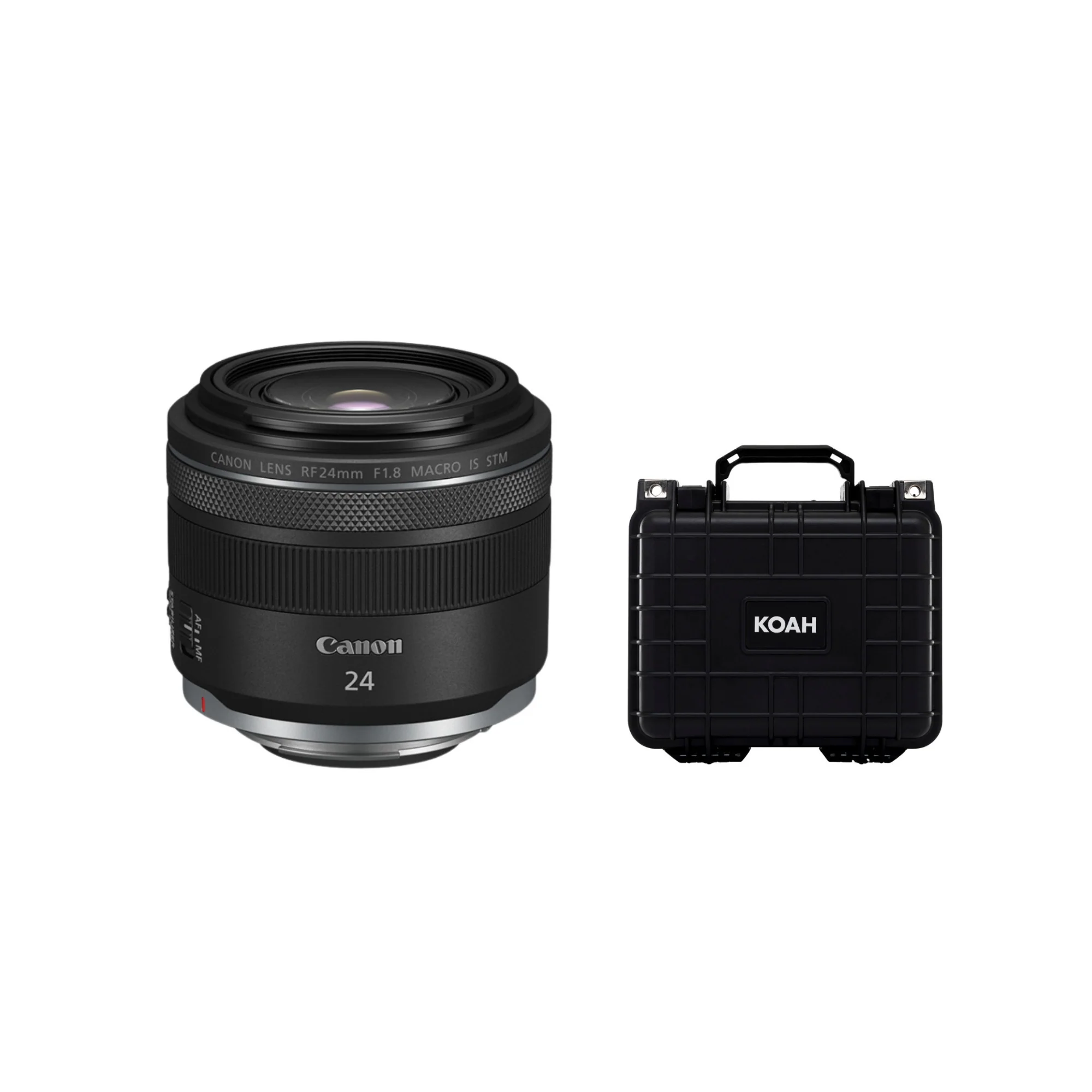 Canon RF 24mm f/1.8 Macro IS STM Lens with Weatherproof Hard Case Bundle