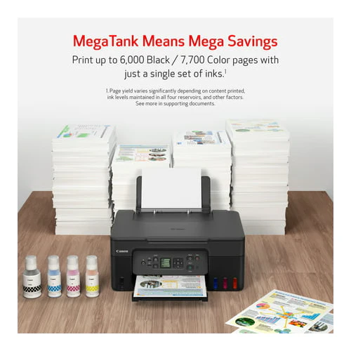 Canon PIXMA G3270 MegaTank All-in-One Wireless Color Printer with Integrated Ink Tanks (Black) - Image 9
