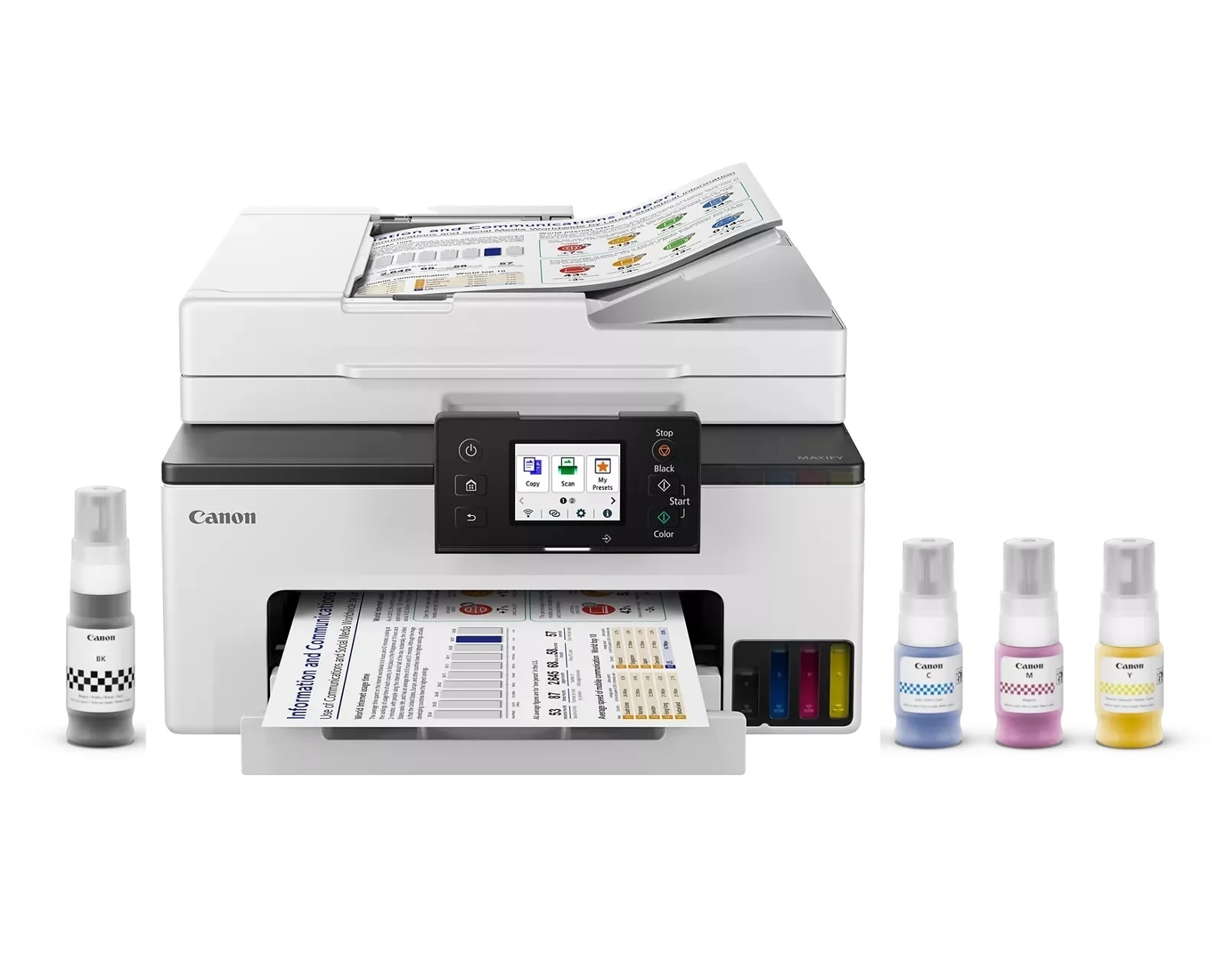 Canon Maxify GX2020 Wireless MegaTank All-In-One Color Inkjet Printer with 2.7-Inch Touchscreen