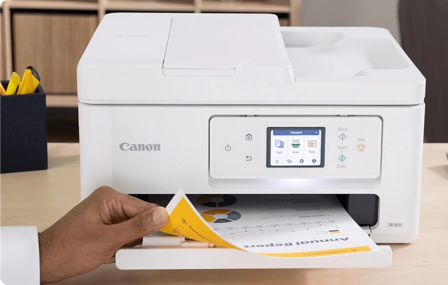 Canon Pixma TR7820 Wireless Home All-In-One Printer with Auto Document Feeder (White) - Image 4