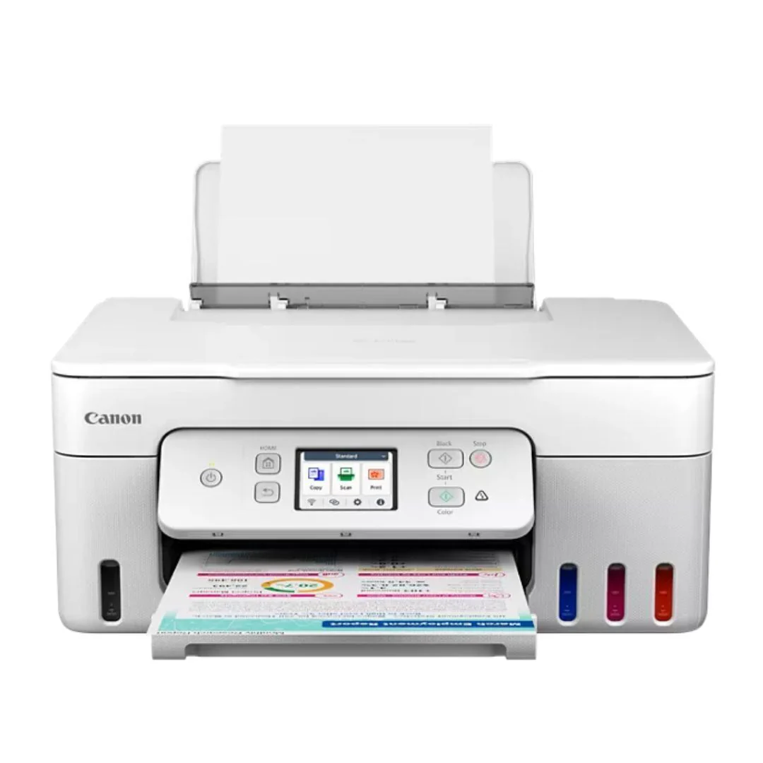 Canon MegaTank PIXMA G3290 Wireless 3-In-1 Printer with 100-Sheet Rear Paper Tray (White) - Image 3