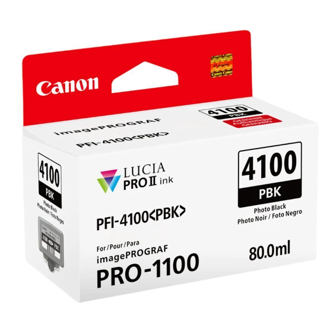 Canon PFI-4100 Lucia Pro II 11 Pigment-Based Ink for imagePROGRAF Pro 1100 Printer (Photo Black) - Image 2