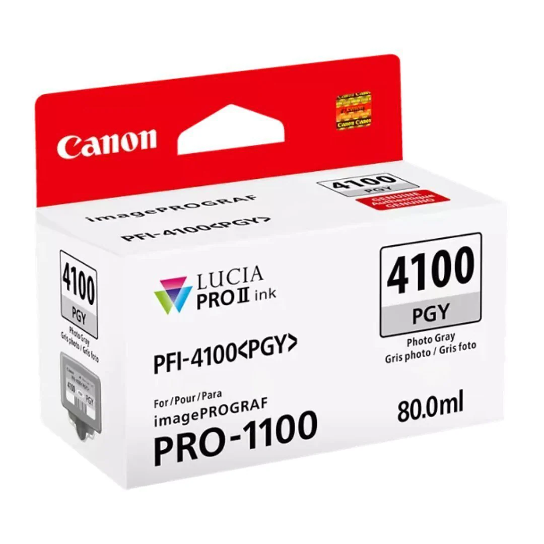 Canon PFI-4100 LUCIA PRO II 80ml Ink Tank for ImagePROGRAF PRO-1100 Printer (Photo Gray) - Image 2