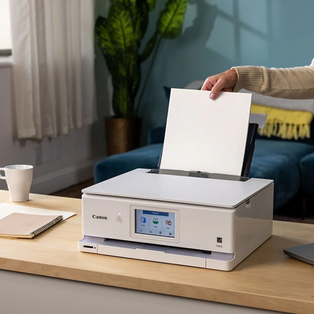 Canon PIXMA TS8820 Wireless 3-In-1 Home Printer with 4.3-Inch Color LCD Touchscreen (White) - Image 6