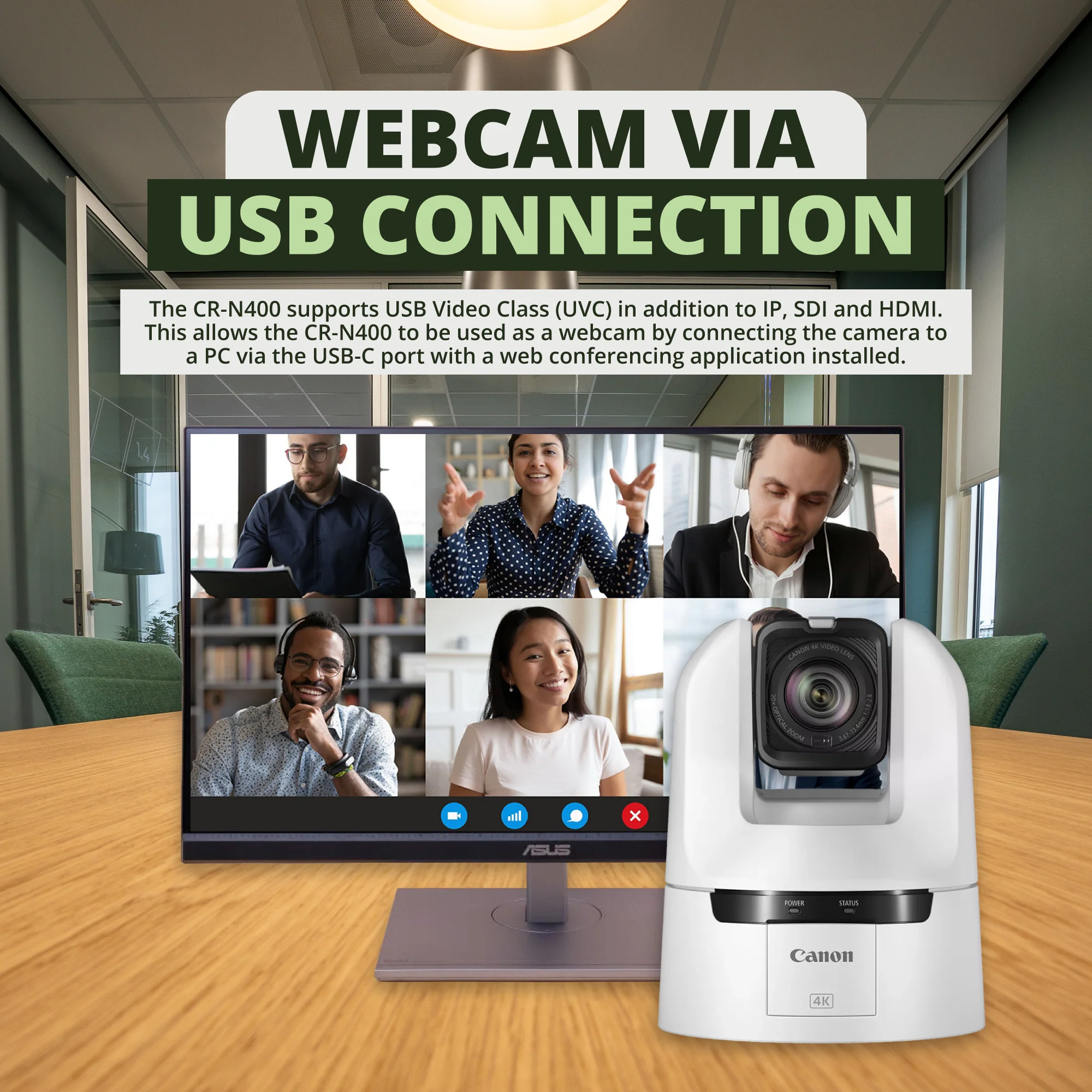 Canon CR-N400 4K 12G-SDI NDI PTZ Camera with 20x Optical Zoom (Titanium White) - Image 7