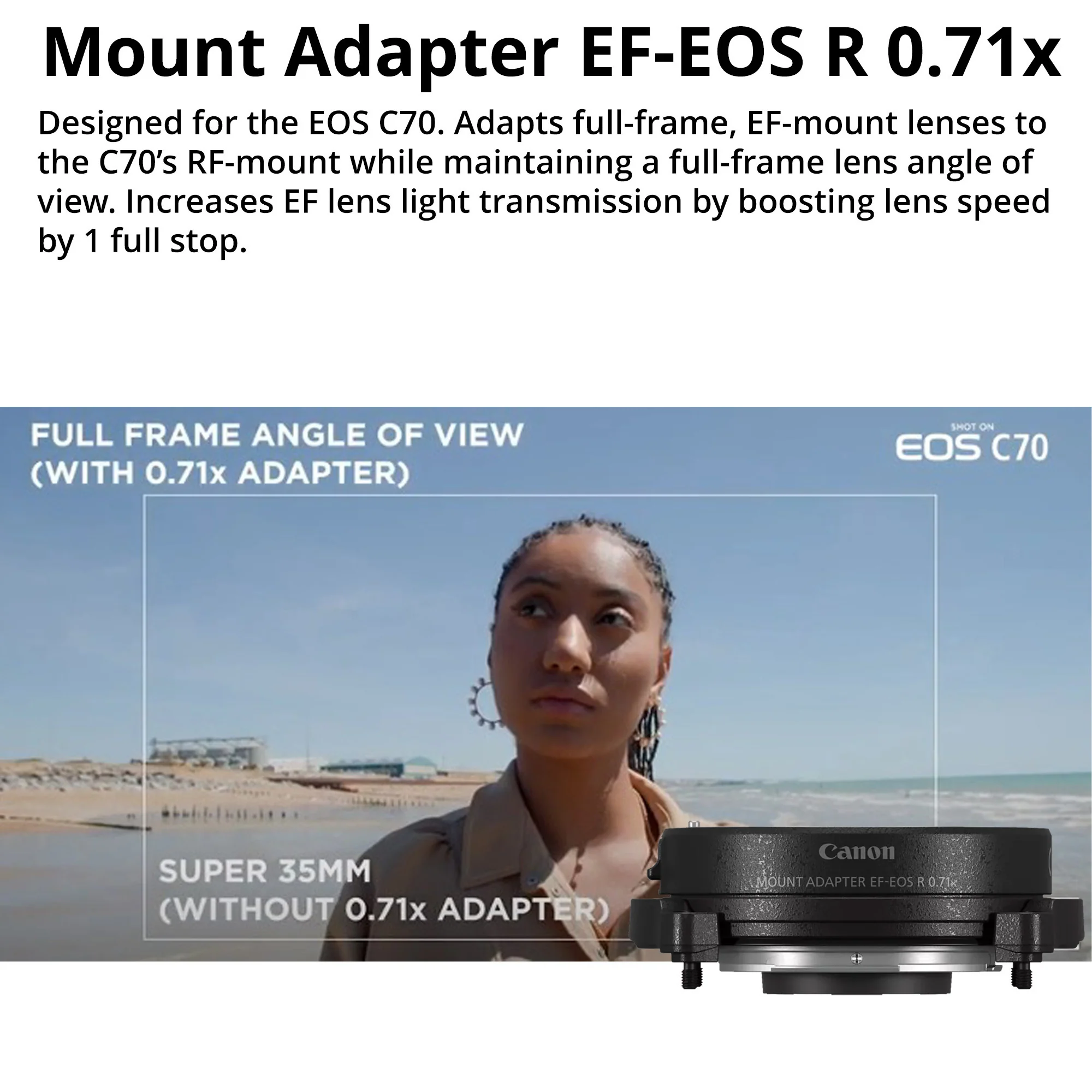 Canon EOS C70 Cinema with CN-R 85mm T1.3 L F Prime Lens & EF-EOS R 0.71x Mount Adapter Bundle - Image 7