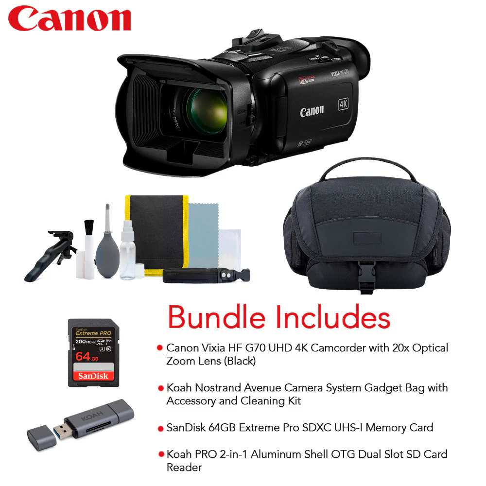 Canon Vixia HF G70 UHD 4K Camcorder (Black) Dlx Outfit - Image 6