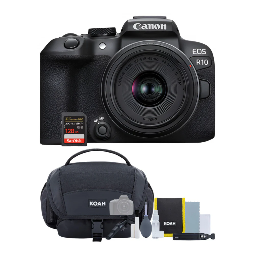 Canon EOS R10 Mirrorless Camera with RF-S 18-45mm Lens Kit and Accessories