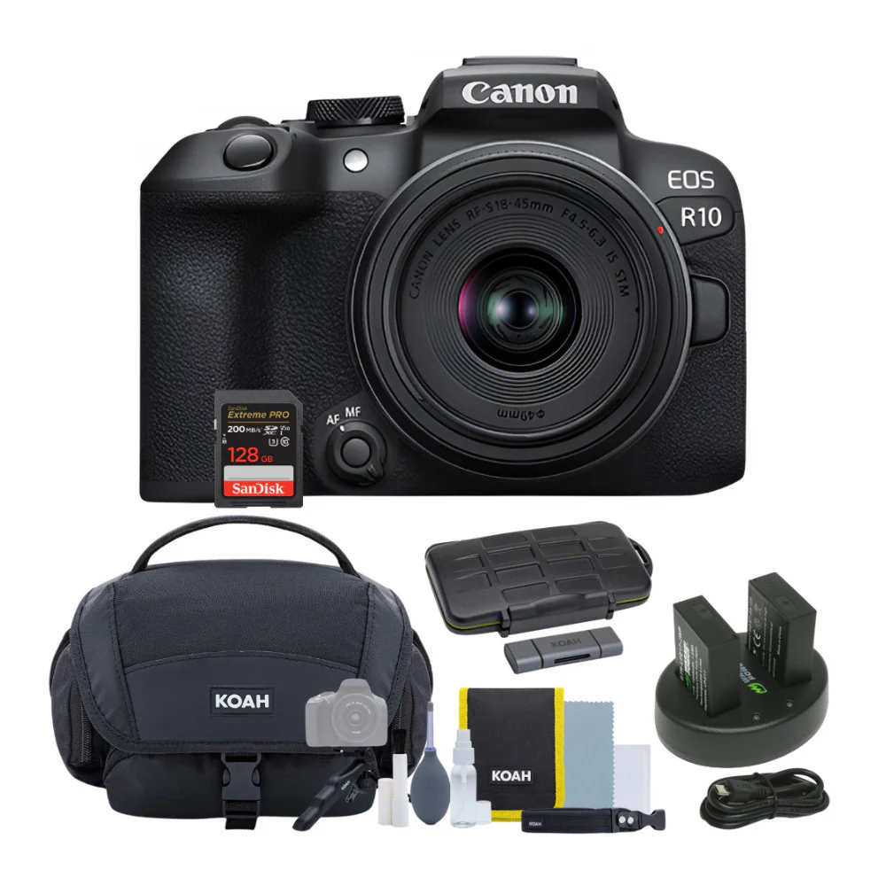 Canon EOS R10 Mirrorless Camera with RF-S 18-45mm Lens Kit Bundle
