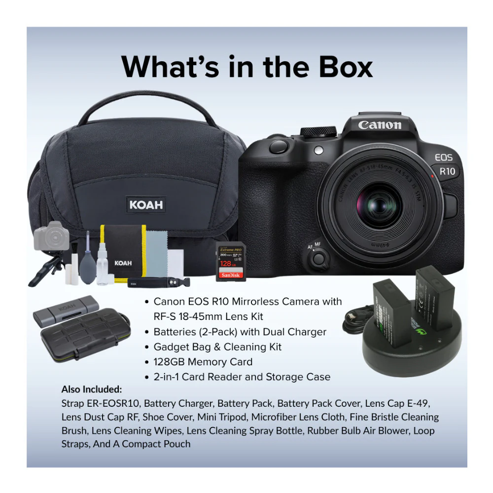 Canon EOS R10 Mirrorless Camera with RF-S 18-45mm Lens Kit Bundle - Image 5