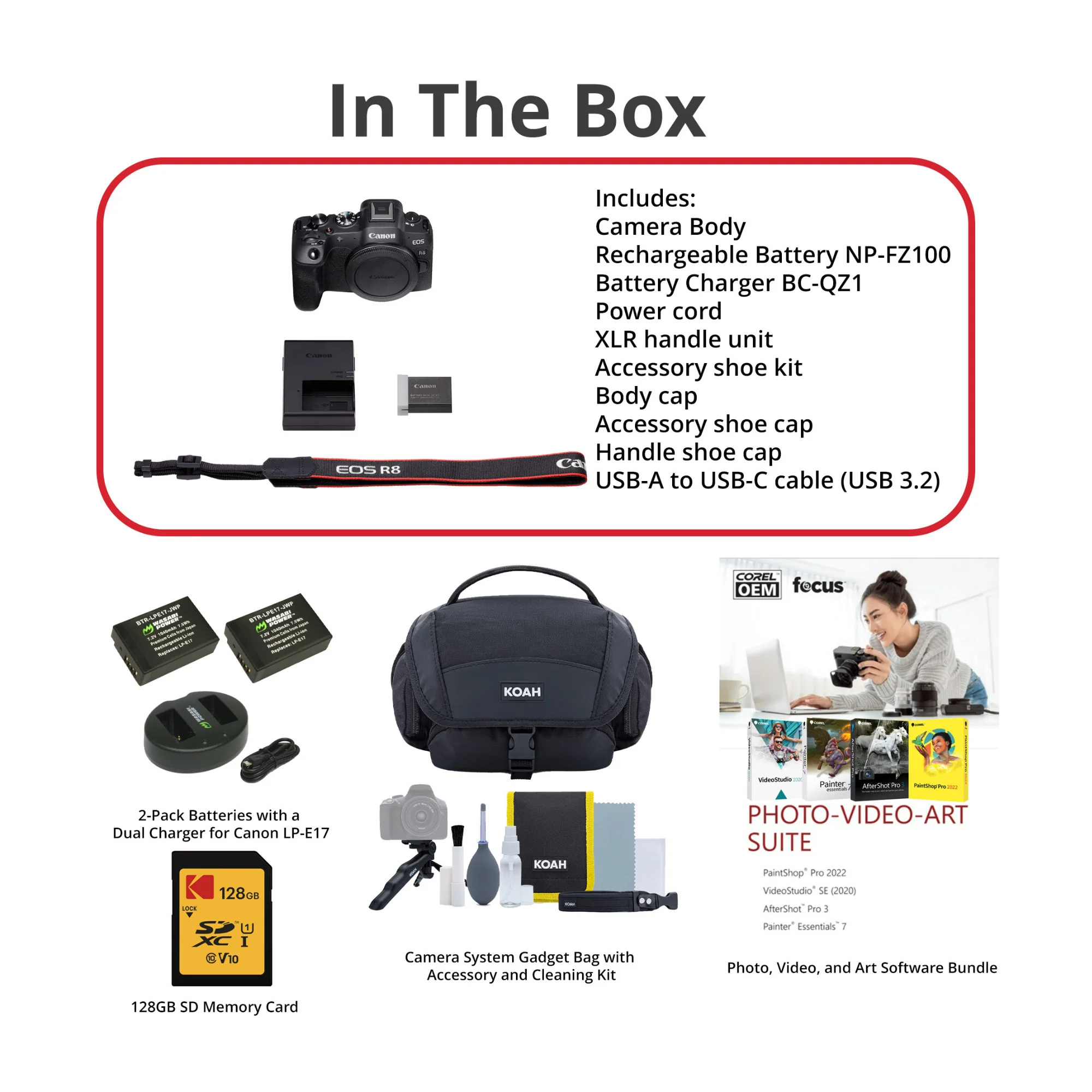 Canon EOS R8 Mirrorless Camera with 128GB SD Card and Software Suite Bundle - Image 6