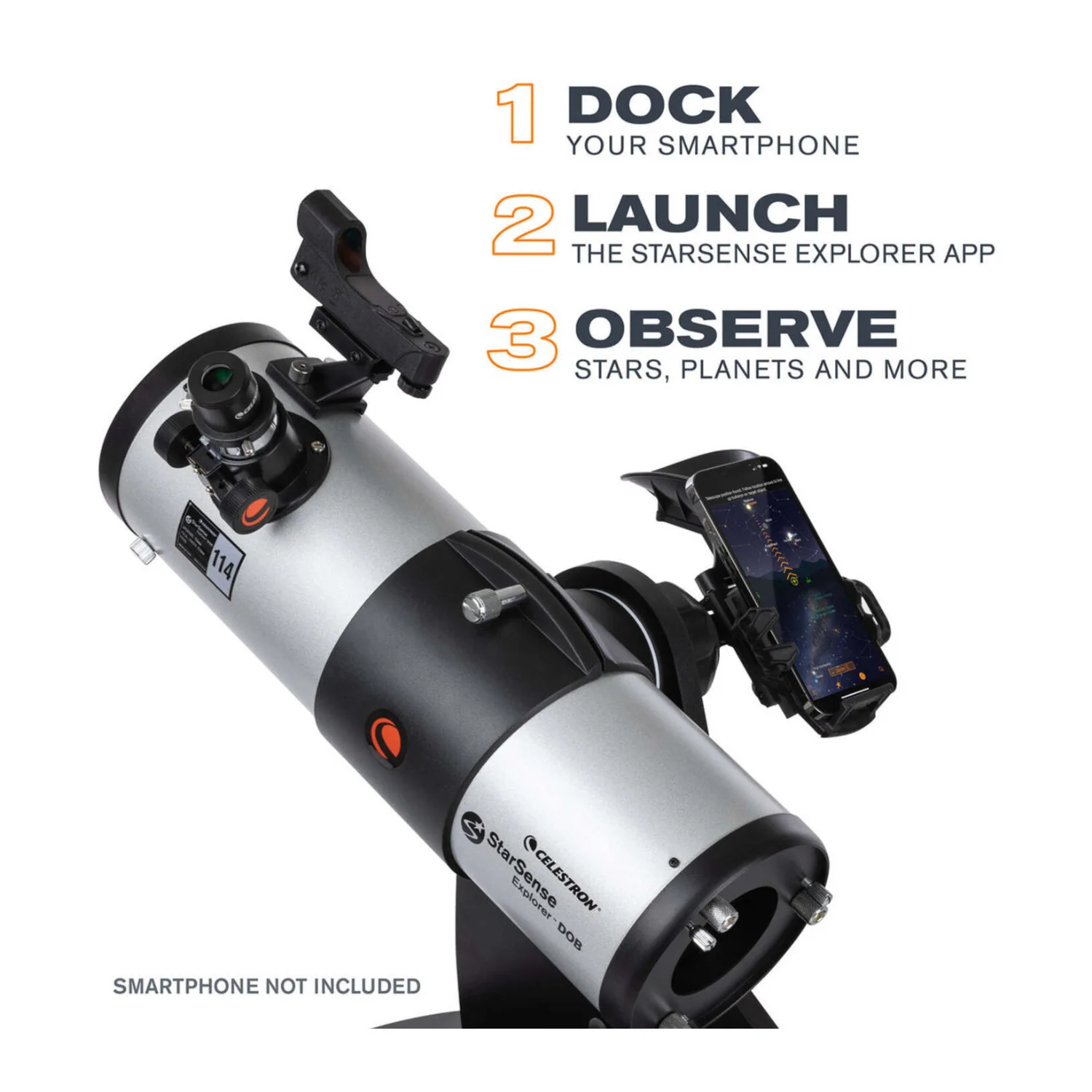 Celestron Starsense Explorer 114mm Smartphone App-Enabled Tabletop Dobsonian Telescope - Image 5