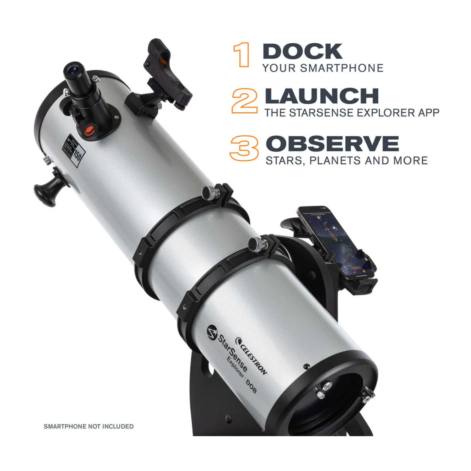 Celestron Starsense Explorer 150mm Smartphone App-Enabled Tabletop Dobsonian Telescope - Image 5