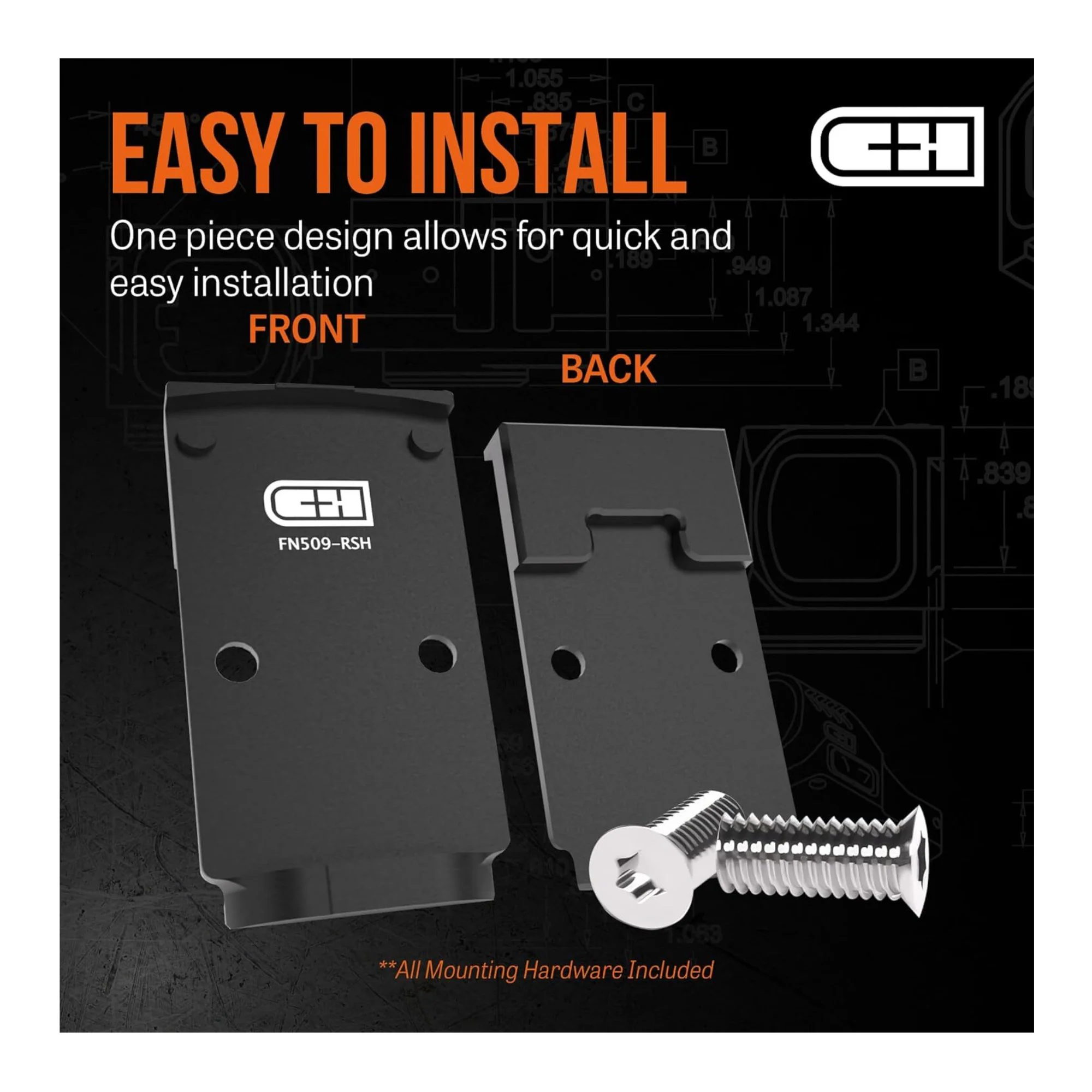 C+H Precision Red Dot Mounting Plate for FN 509, 510, 545 - Trijicon Compatible - Image 6