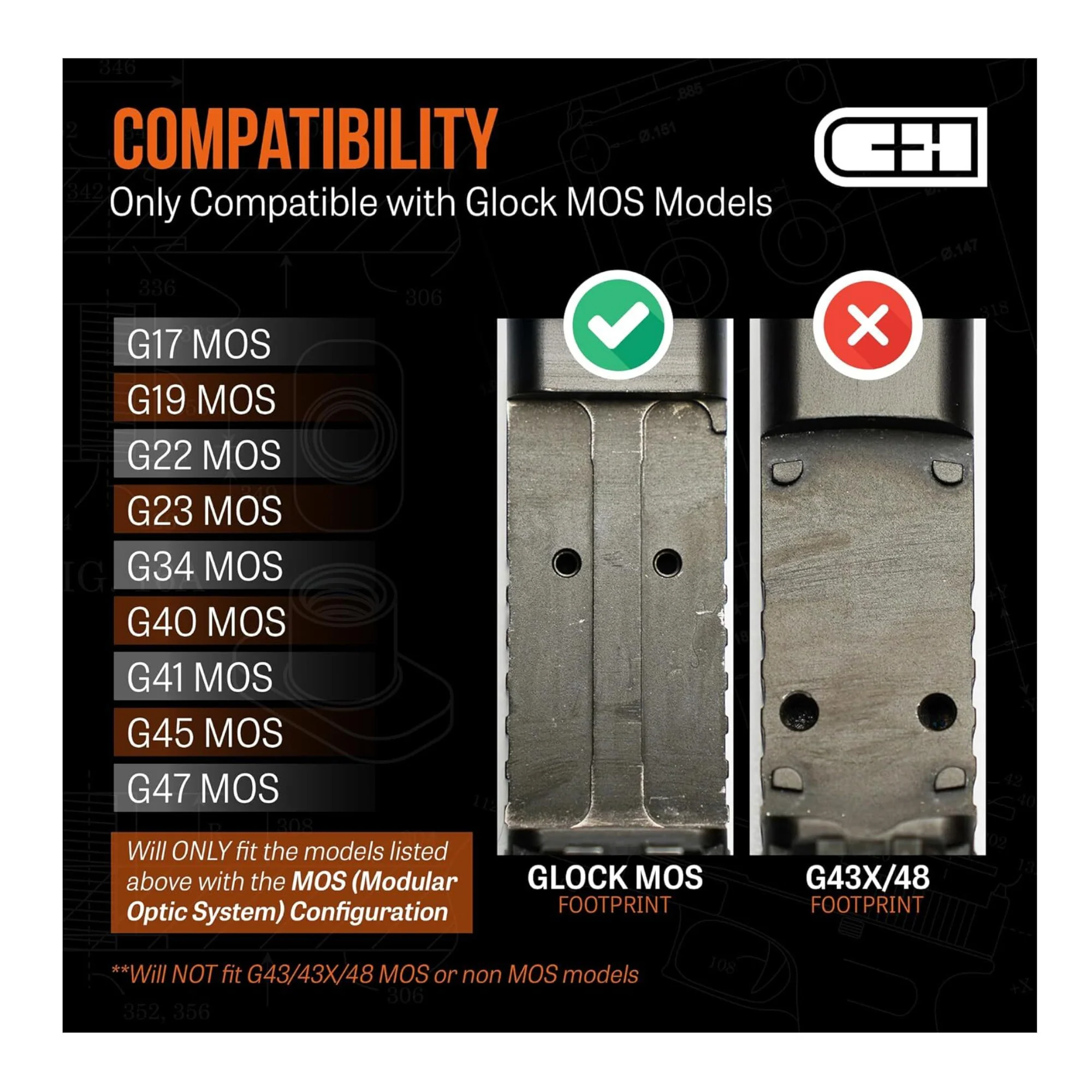 C+H Optics MOS Adapter Plate for G17 G19 MOS, Trijicon RMR/SRO, Holosun - Image 5