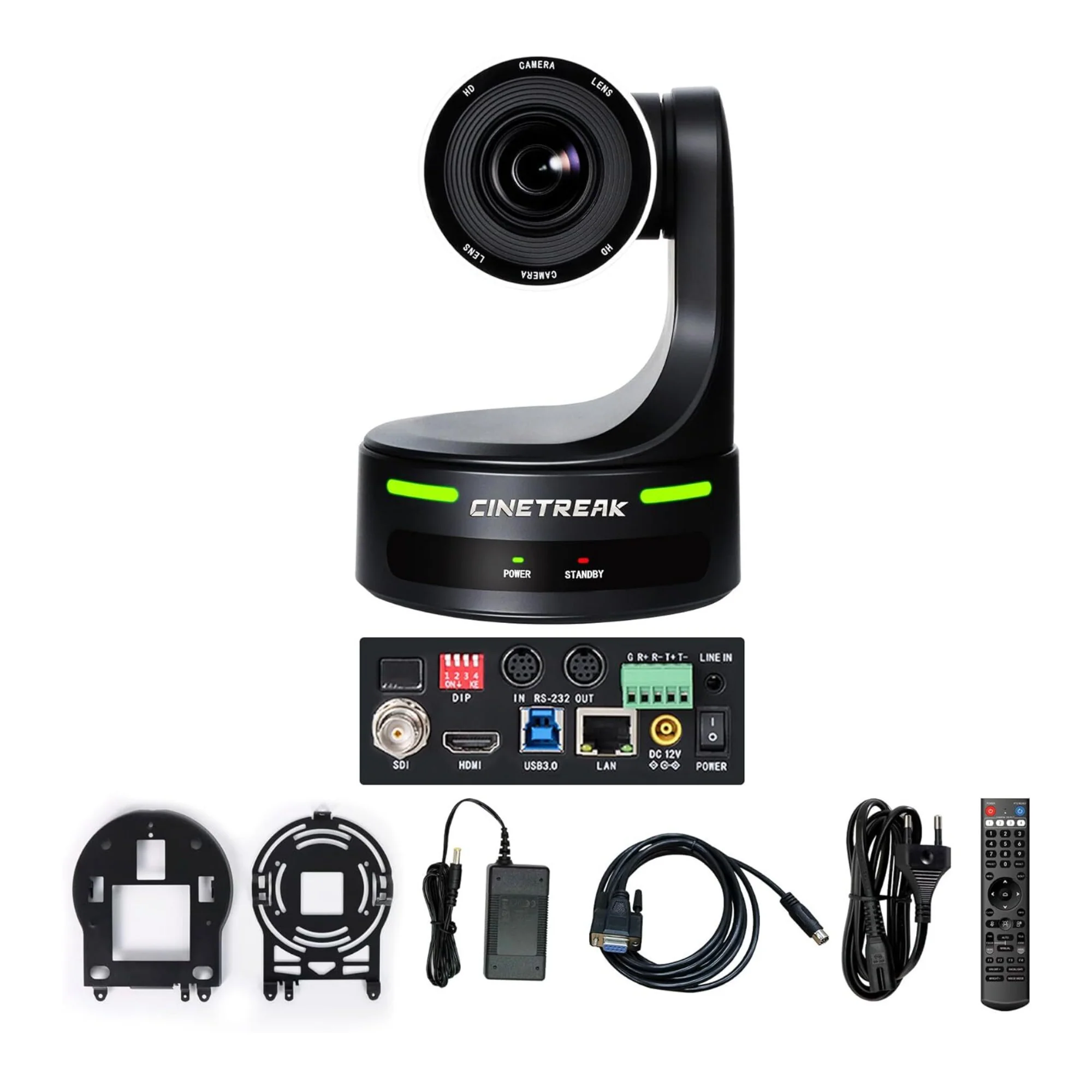 CineTreak CT-PT12 PTZ Camera - 1080p60, 12x Optical Zoom with AI Human Tracking