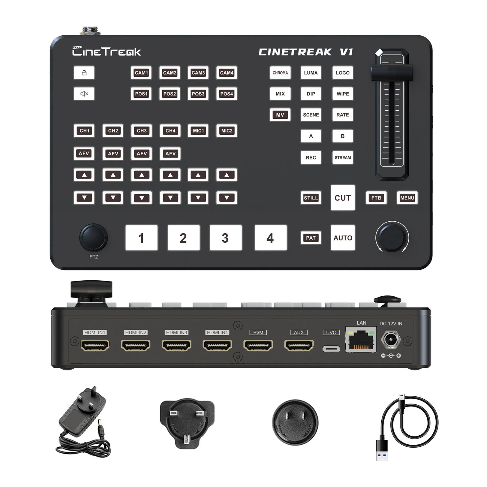 CineTreak V1 4-Channel HDMI Video Switcher with Vertical Live Streaming - Image 5
