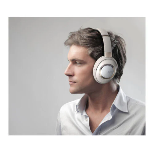 Cleer Audio Alpha Noise Canceling Hi-Res Audio Bluetooth 5.1 Over-Ear Headphones (Stone) - Image 4