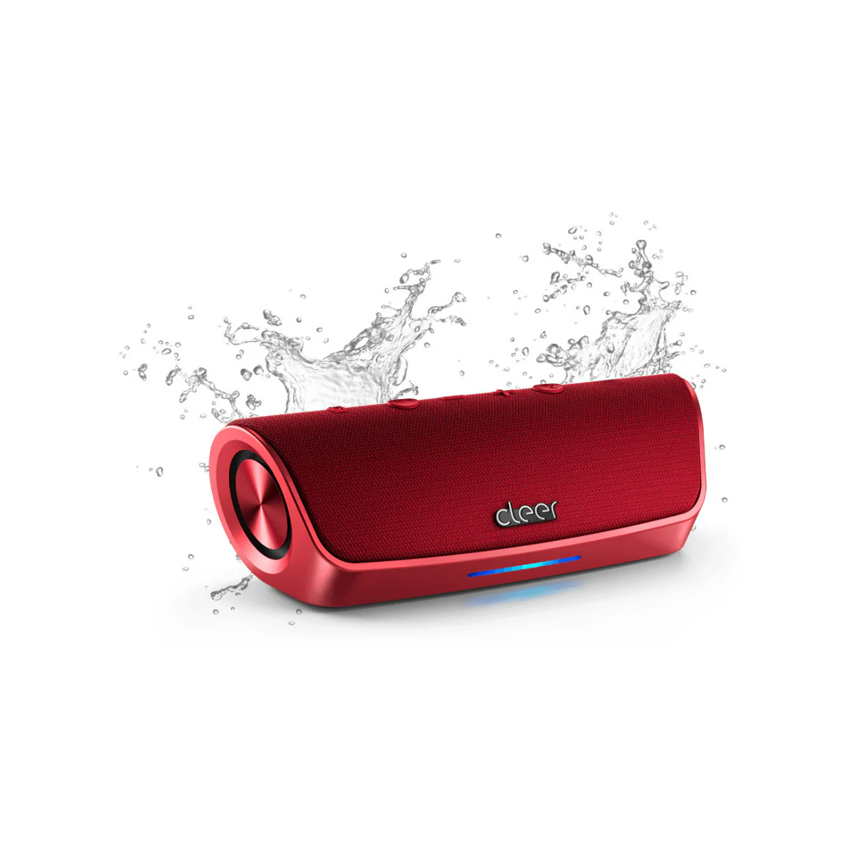 Cleer Audio Scene Water-Resistant Portable Bluetooth Speaker with Built-In Microphone (Red) - Image 5