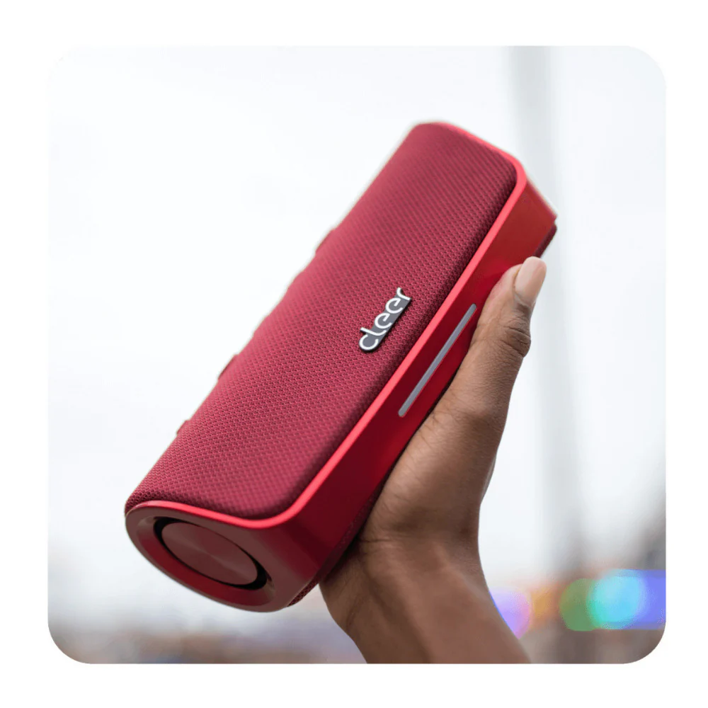 Cleer Audio Scene Water-Resistant Portable Bluetooth Speaker with Built-In Microphone (Red) - Image 6
