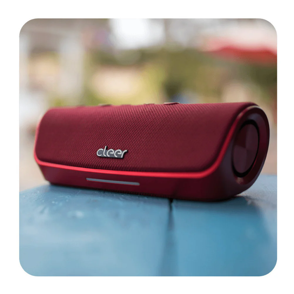 Cleer Audio Scene Water-Resistant Portable Bluetooth Speaker with Built-In Microphone (Red) - Image 7
