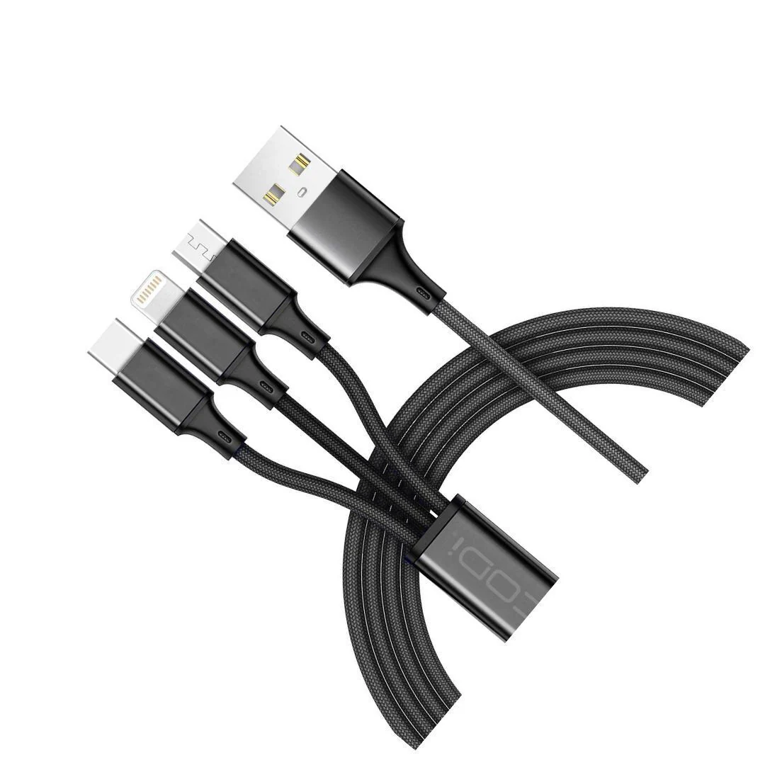 CODi 4-Feet 3-In-1 Multi-Charging Braided USB-A Cable with USB-C, Micro USB, and Lightning Connector - Image 5