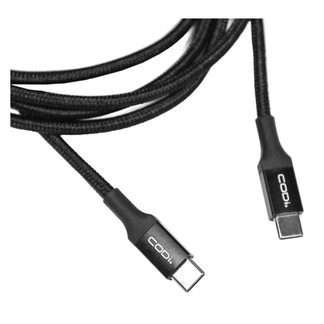 CODi 6-Feet Braided Nylon USB-C to USB-C Charge and Sync Cable with Aluminum Housings - Image 2
