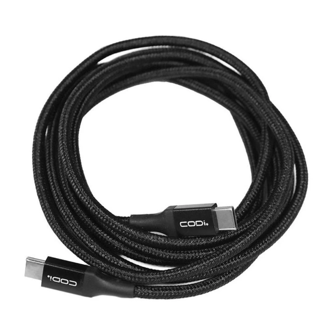 CODi 6-Feet Braided Nylon USB-C to USB-C Charge and Sync Cable with Aluminum Housings - Image 3