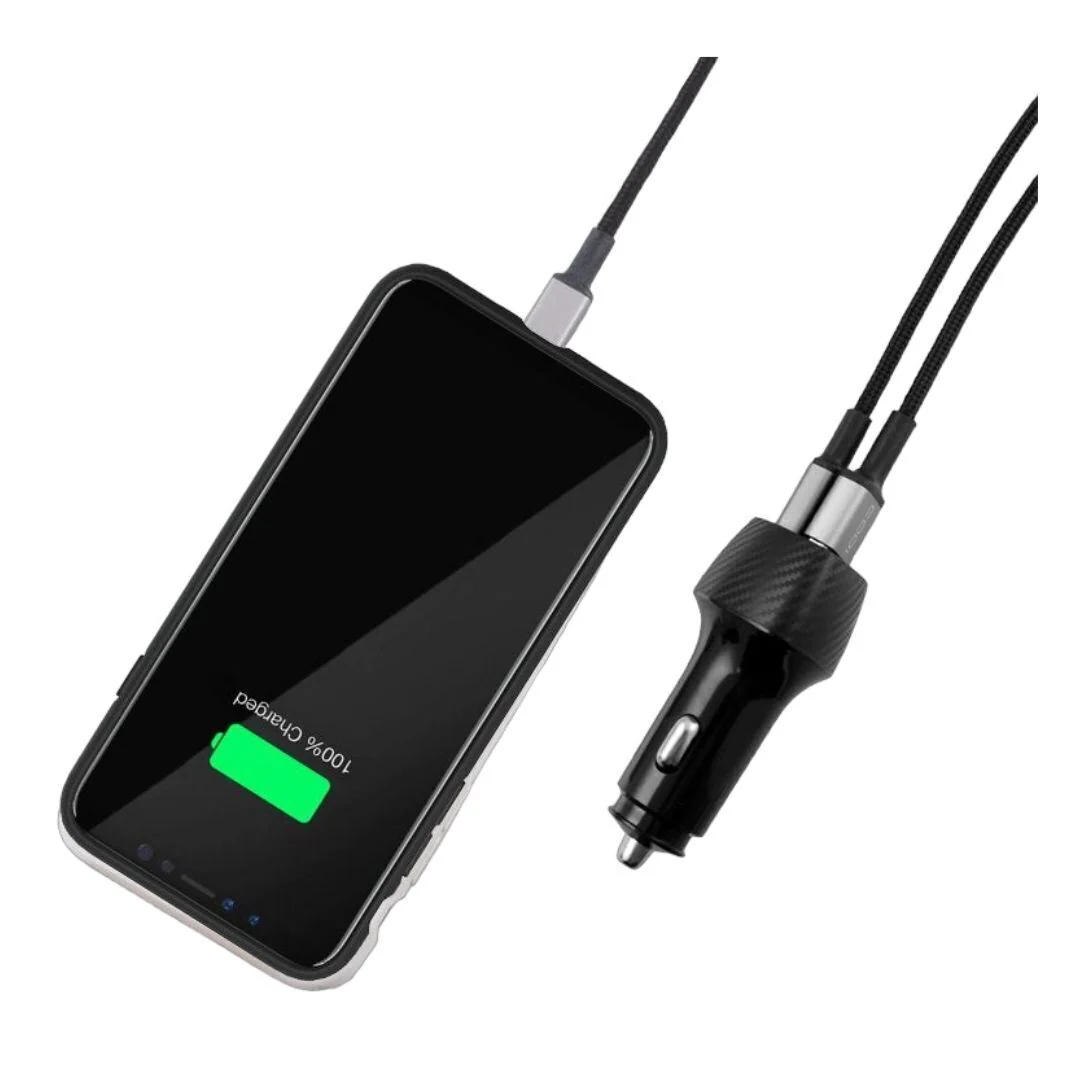 CODi 20W Dual Port Car Charger with USB-C and USB-A Quick Charge 3.0 Outputs (Black) - Image 6
