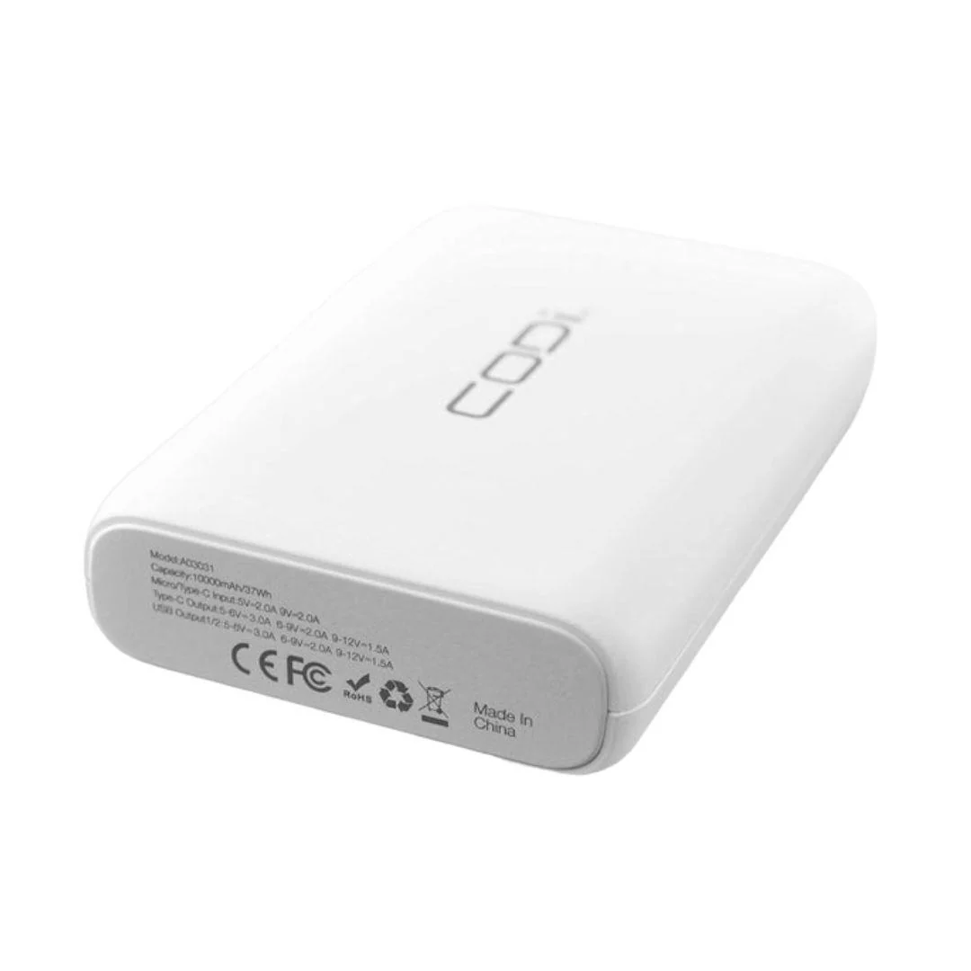 CODi 10000mAh 37Wh Quick Charge Power Bank with Up To 70 Hours of Battery and Fast Charging - Image 3
