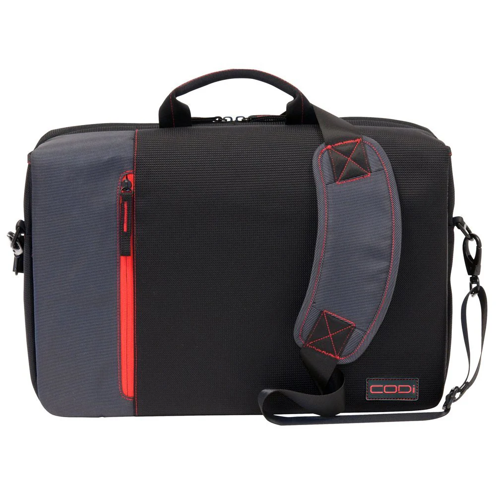 Codi C2300 Ultra Lite Hybrid Messenger 15.6-Inch Laptop Case (Black with Red/Grey Accents) - Image 4